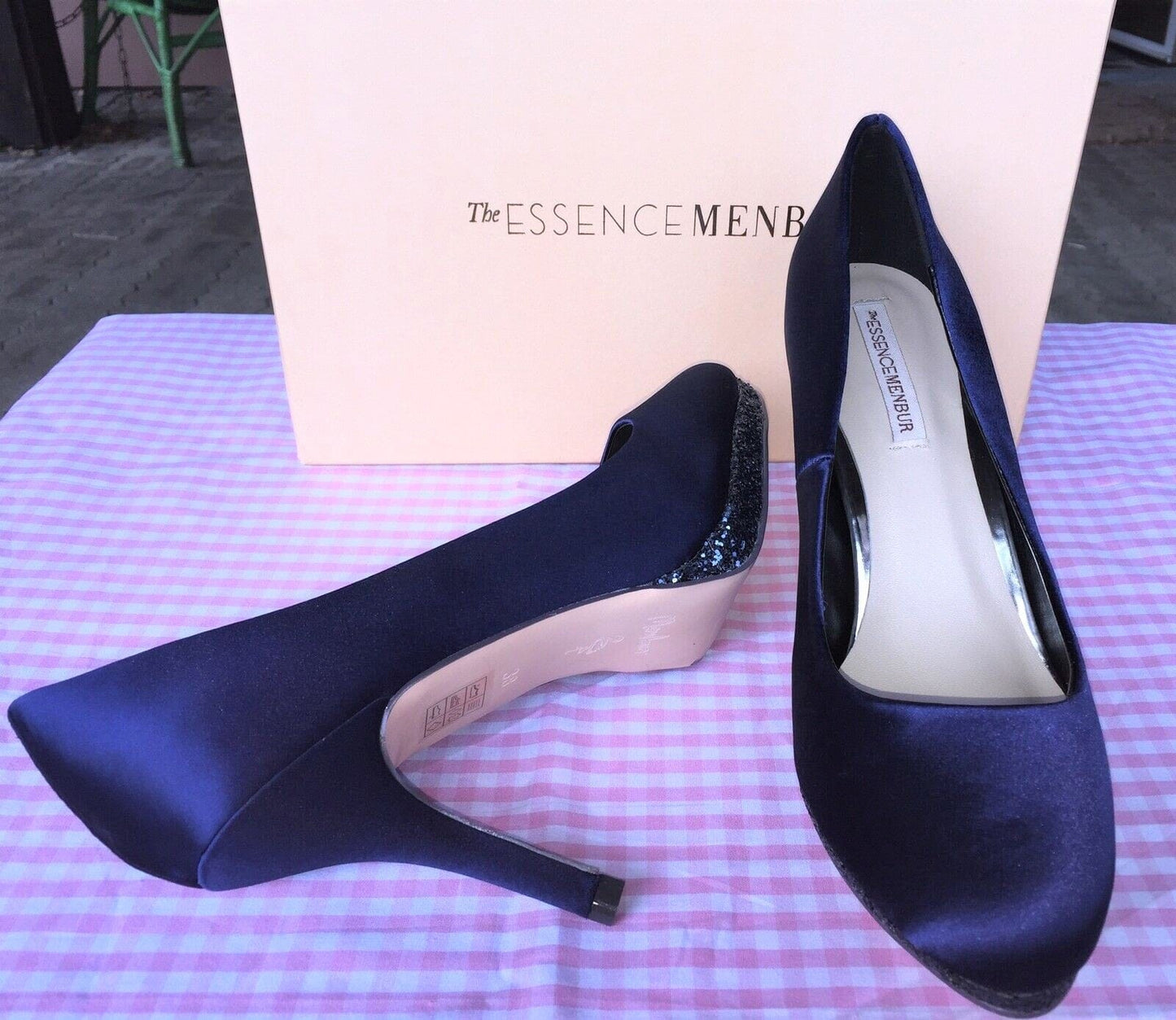 Pumps, The essence Menbur Schuhe, Satin blau, royalblau, Gr. 36 Schuhe Menbur