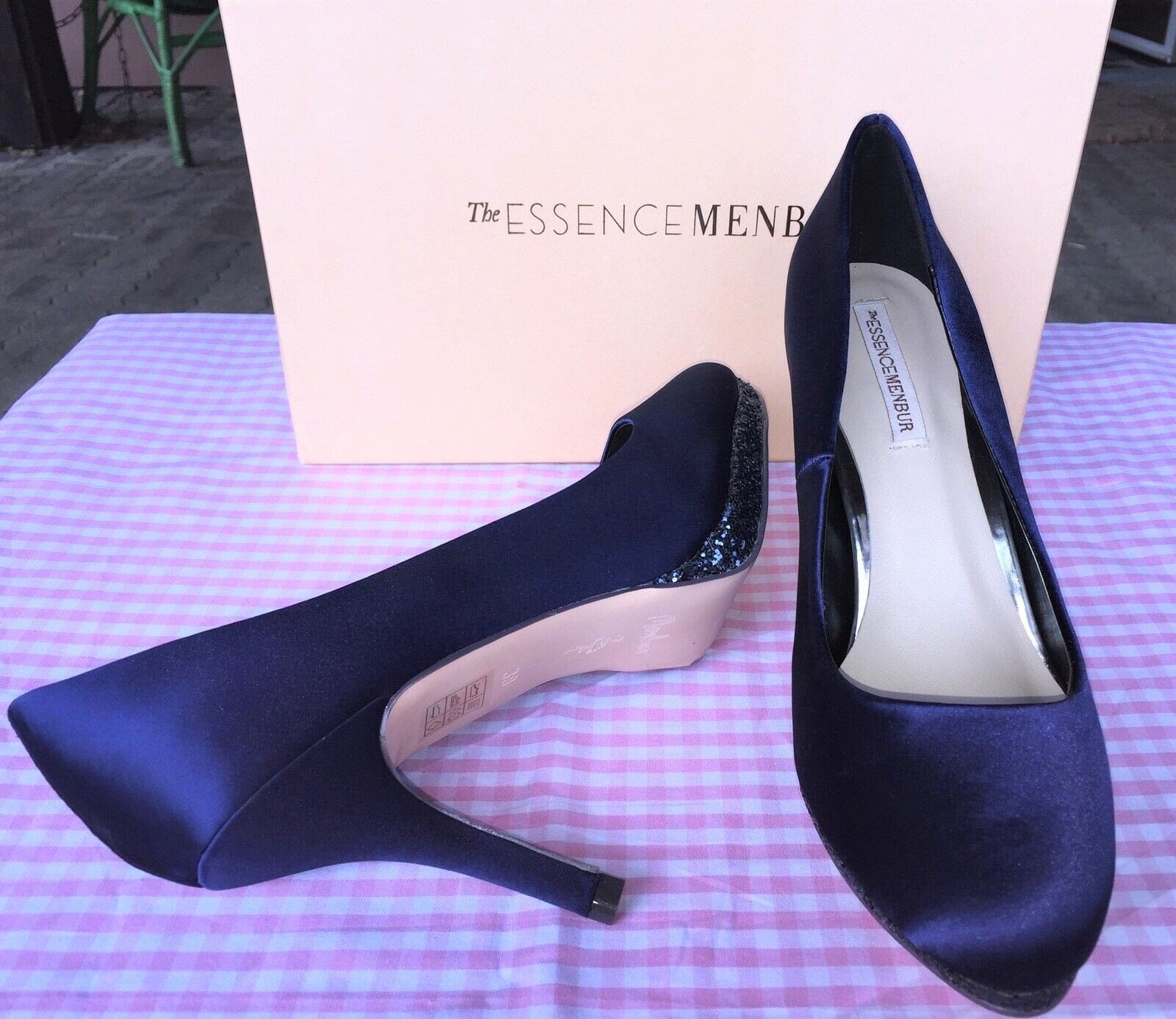 Pumps, The essence Menbur Schuhe, Satin blau, royalblau, Gr. 36 Schuhe Menbur