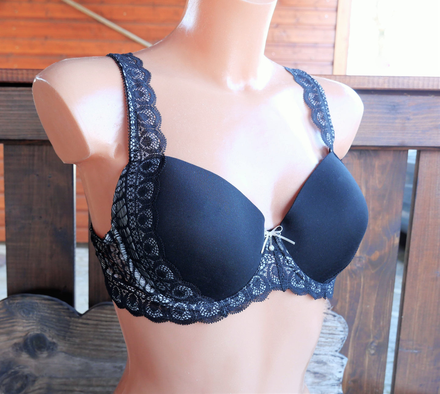 Schalen BH, Nina von C., schwarz, nude, Spitze BH Nina von C.