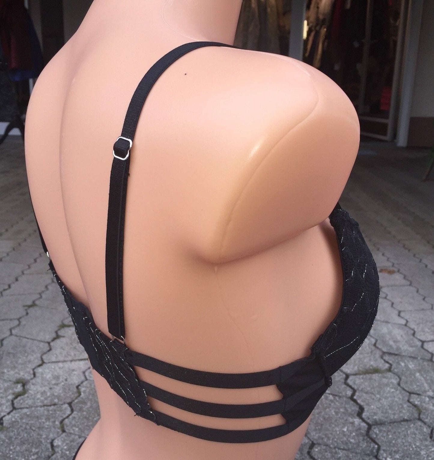 Schalen Push up BH, After Eden, schwarz, Lurex Glitzer BH After Eden