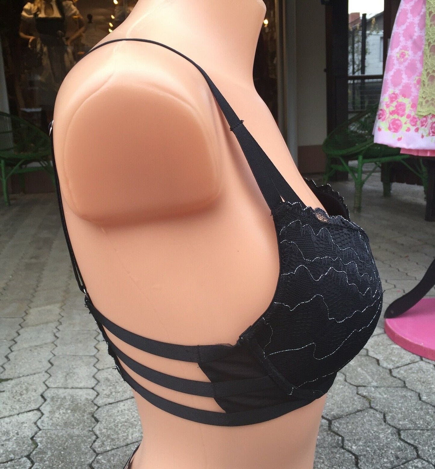 Schalen Push up BH, After Eden, schwarz, Lurex Glitzer BH After Eden
