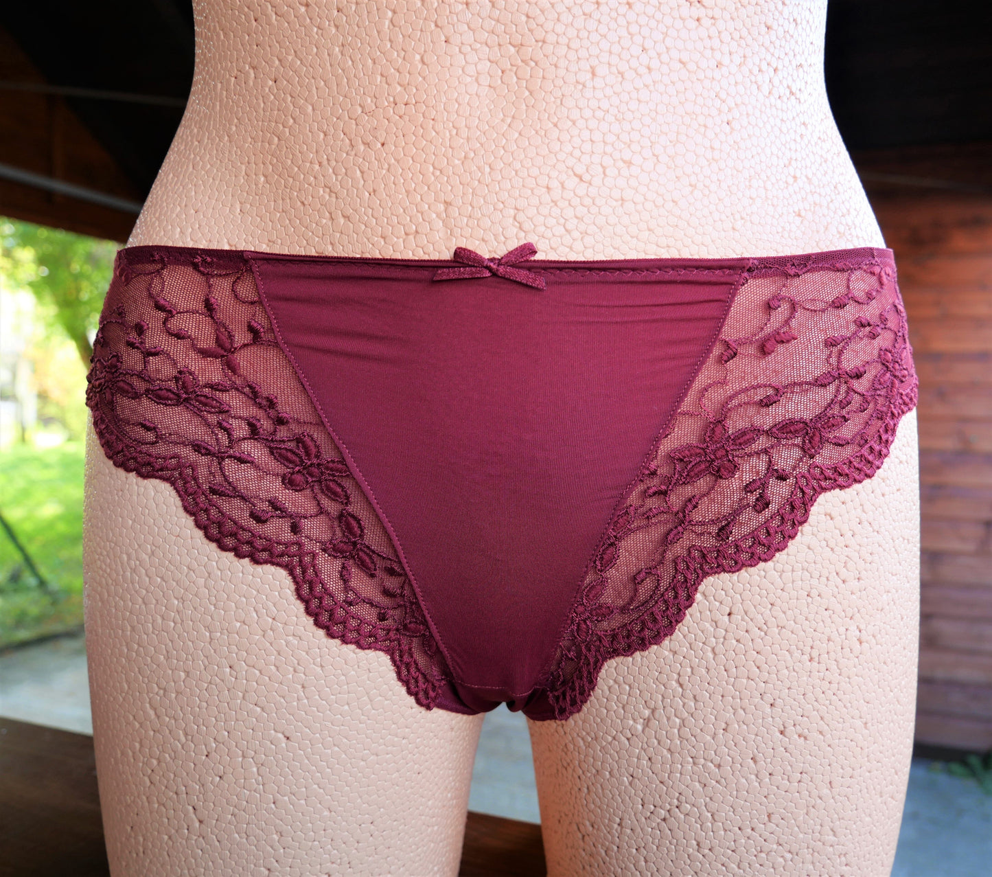 String, Nina von C., burgund, Spitze Slip Nina von C.