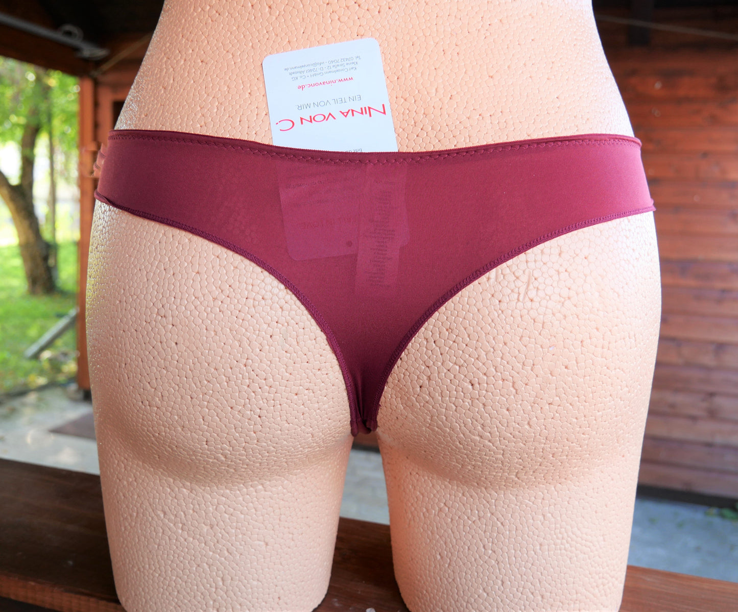 String, Nina von C., burgund, Spitze Slip Nina von C.