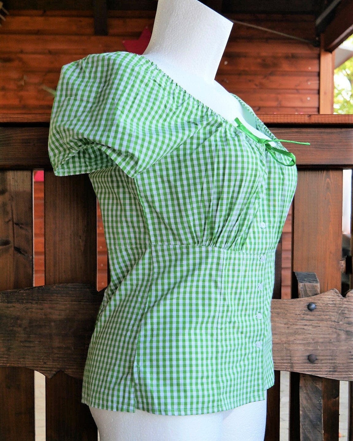 Trachten Bluse, Trachtenbluse, Hammerschmid, hellgrün kariert, Gr. L Bluse Hammerschmid