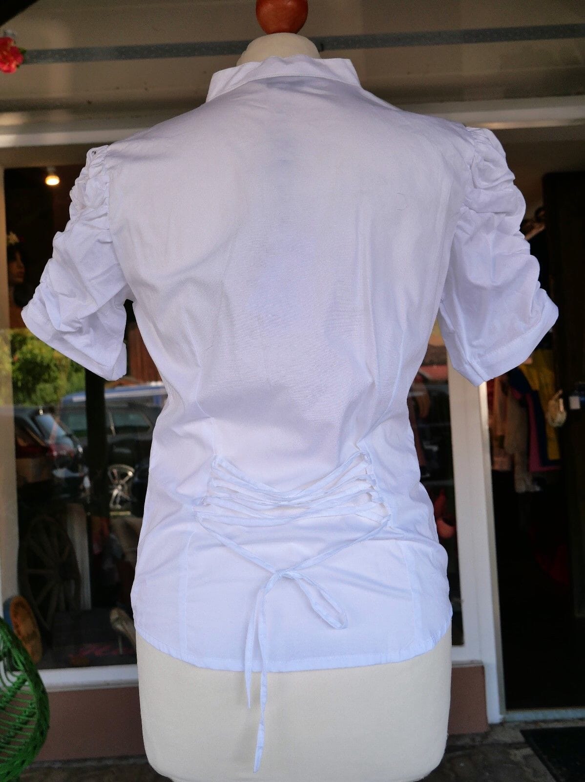 Trachten Bluse, Trachtenbluse, Jasmin, Almsach, weiß Bluse Almsach