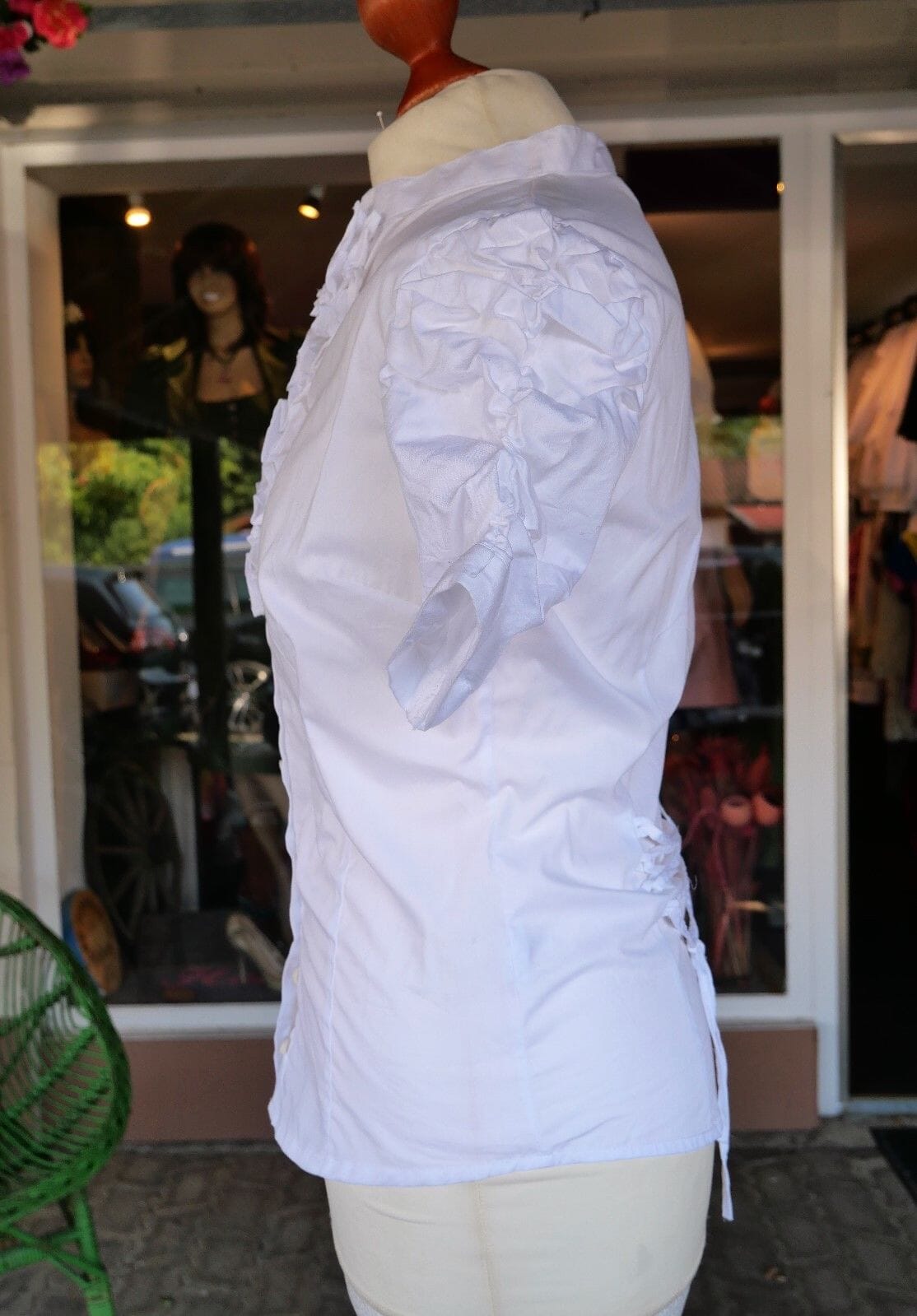 Trachten Bluse, Trachtenbluse, Jasmin, Almsach, weiß Bluse Almsach