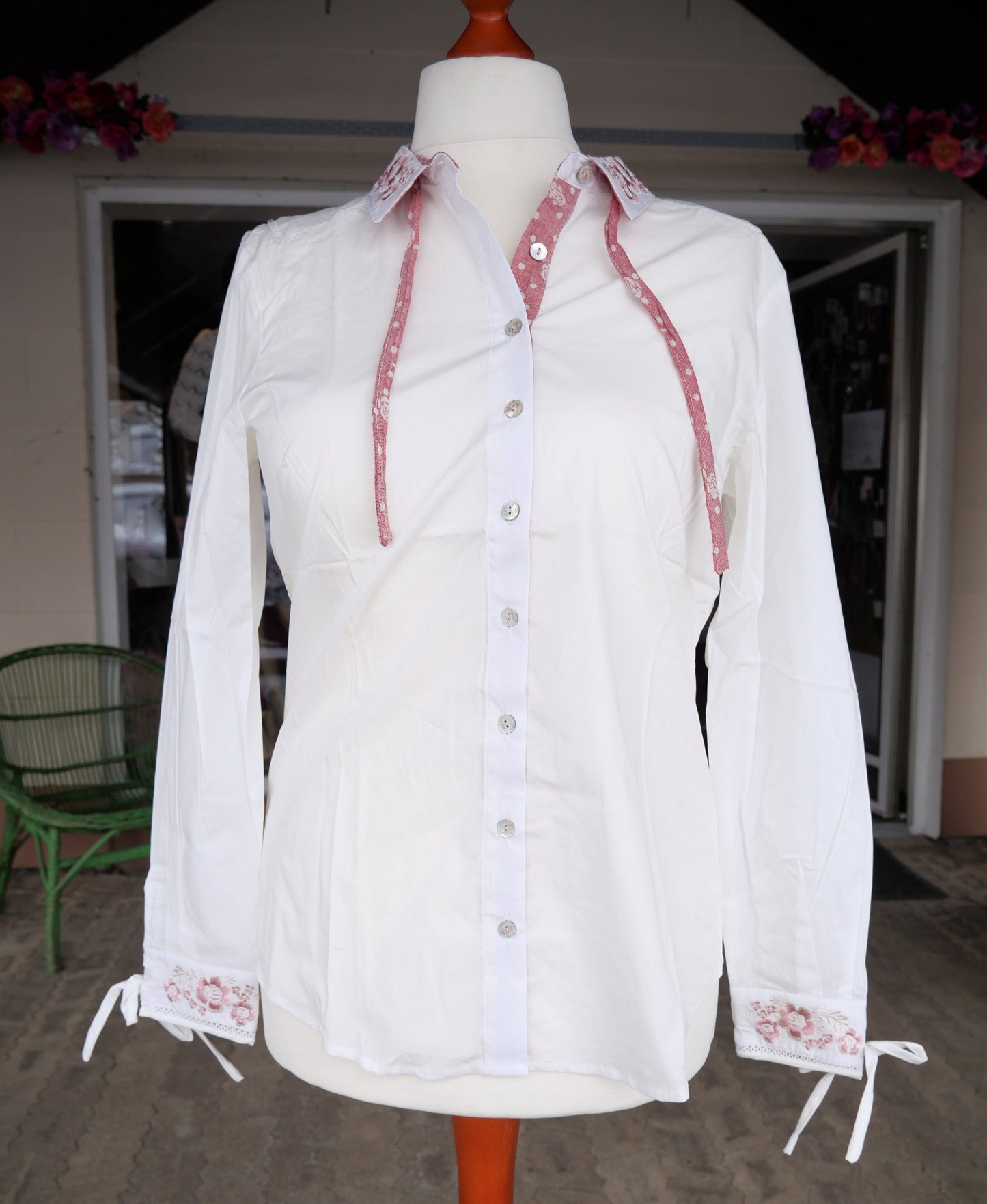 Trachten Bluse, Trachtenbluse, Spieth & Wensky, Hyperia, ecru Bluse Spieth & Wensky