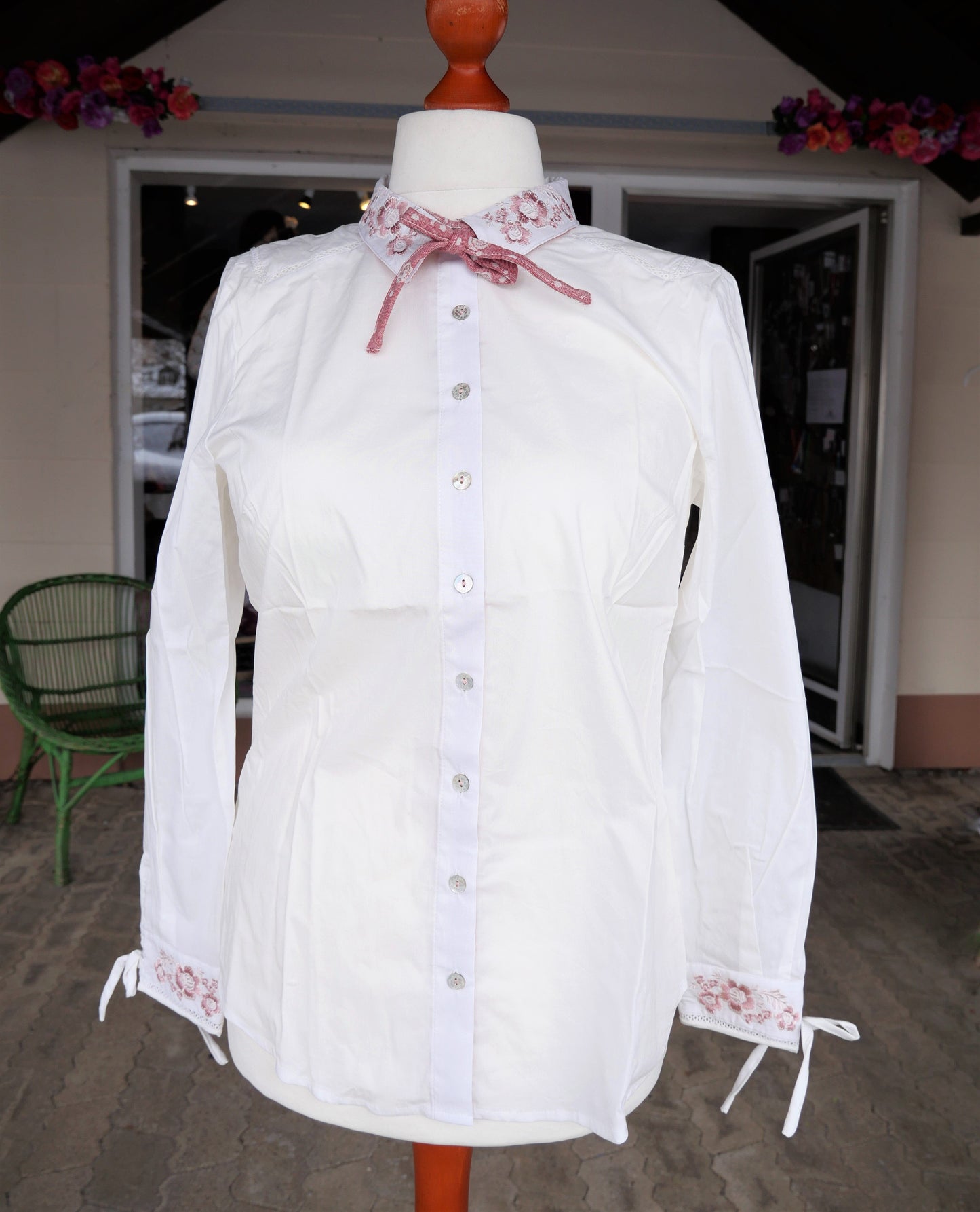 Trachten Bluse, Trachtenbluse, Spieth & Wensky, Hyperia, ecru Bluse Spieth & Wensky