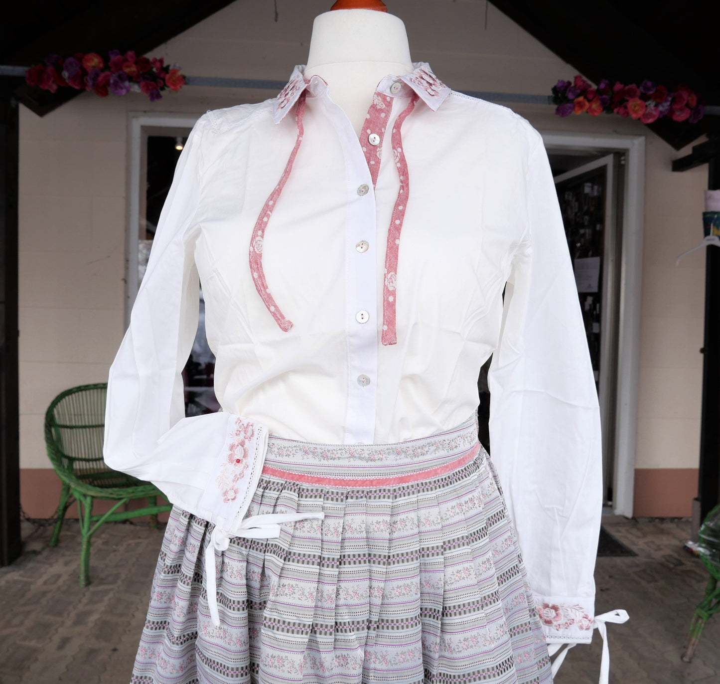 Trachten Bluse, Trachtenbluse, Spieth & Wensky, Hyperia, ecru Bluse Spieth & Wensky