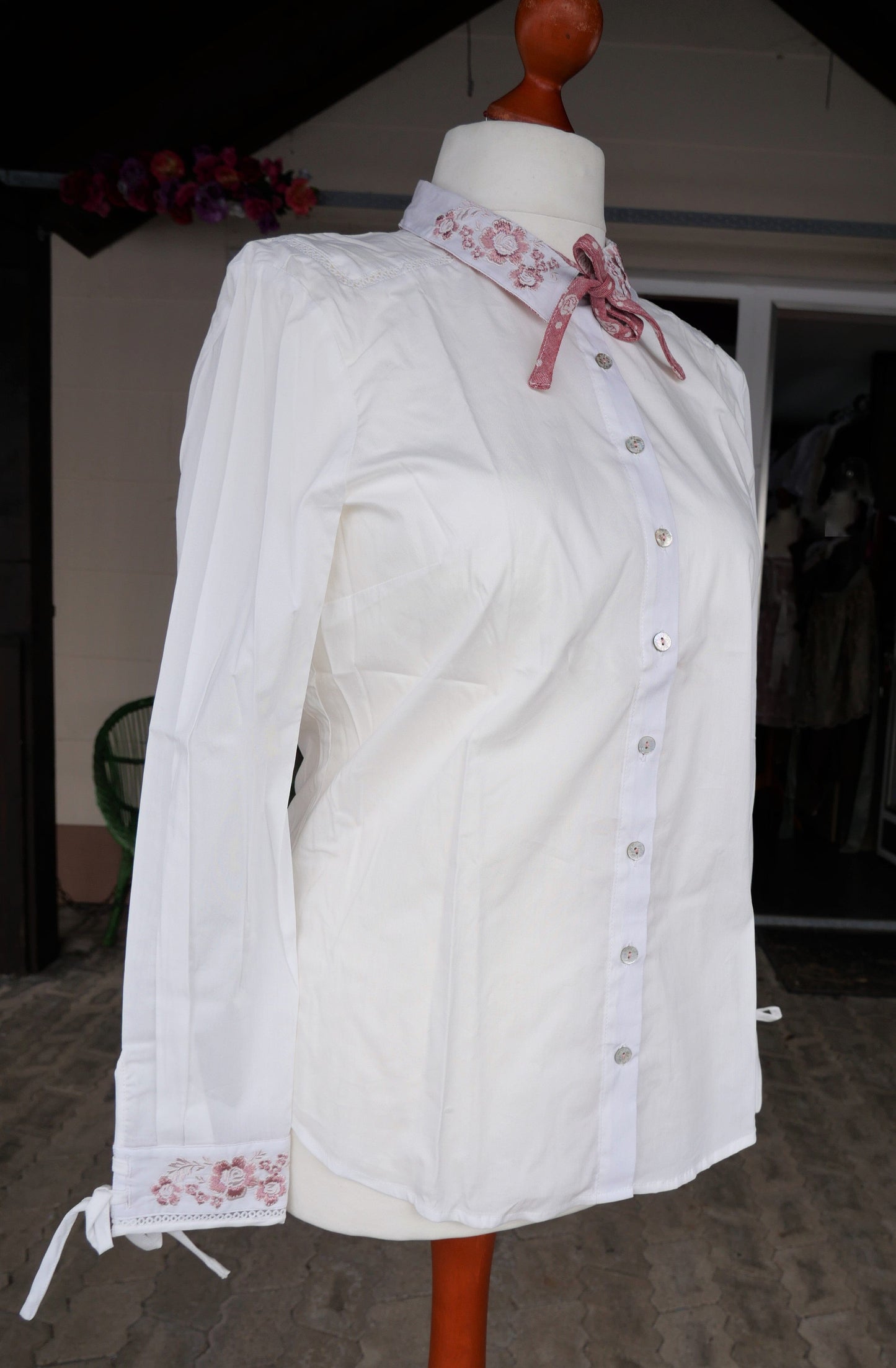 Trachten Bluse, Trachtenbluse, Spieth & Wensky, Hyperia, ecru Bluse Spieth & Wensky