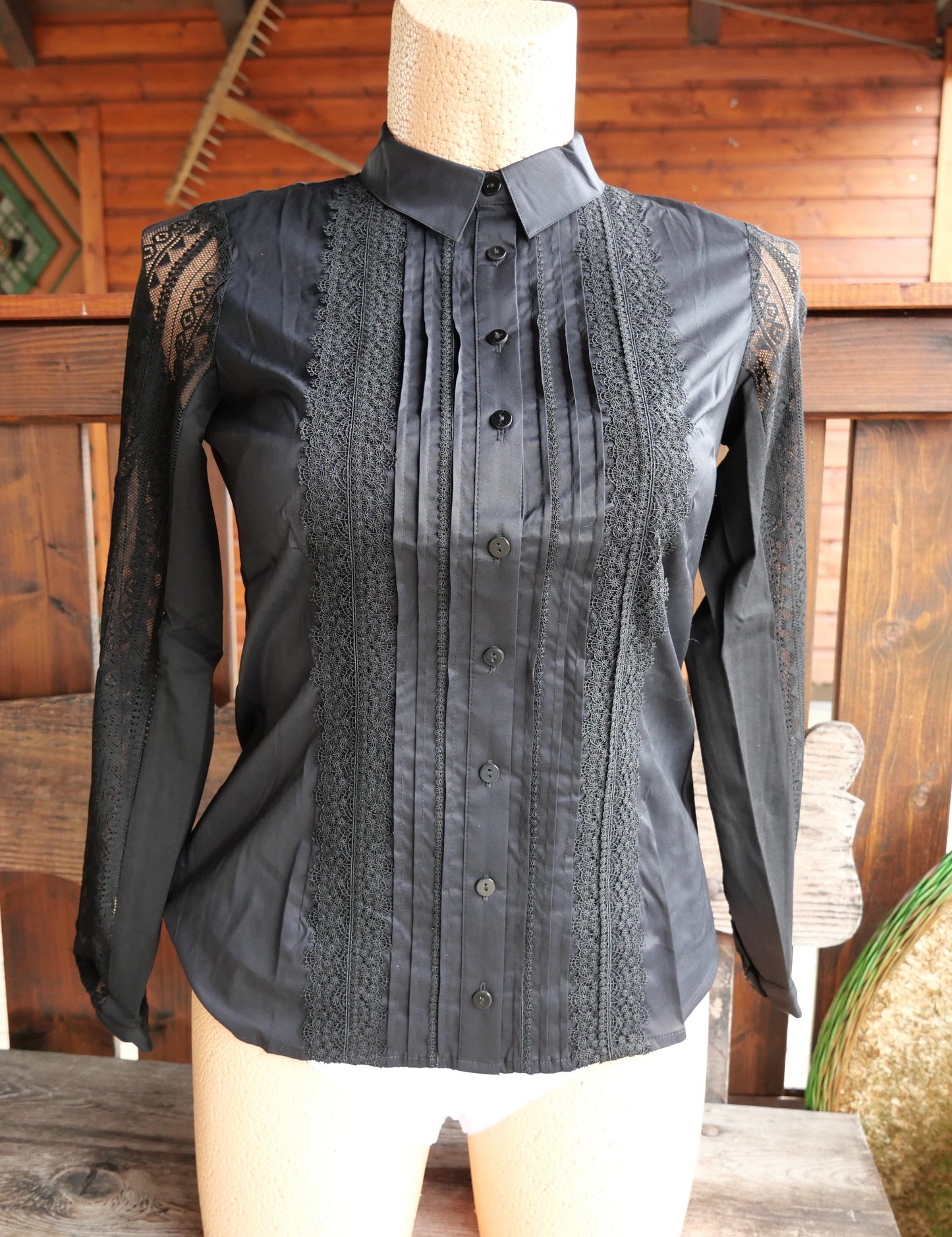 Trachten Bluse, Trachtenbluse, Spieth & Wensky, Nacht, schwarz Bluse Spieth & Wensky