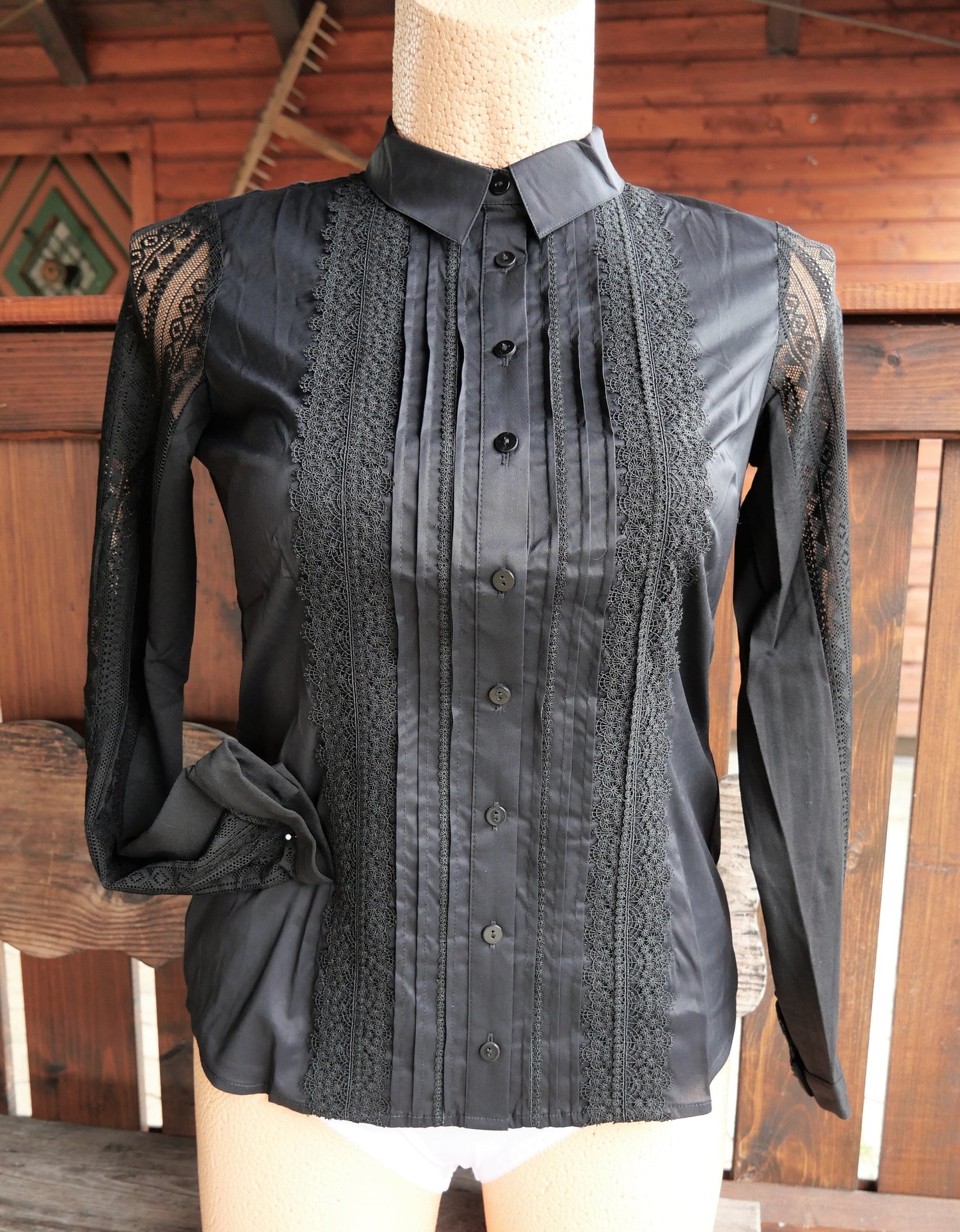 Trachten Bluse, Trachtenbluse, Spieth & Wensky, Nacht, schwarz Bluse Spieth & Wensky