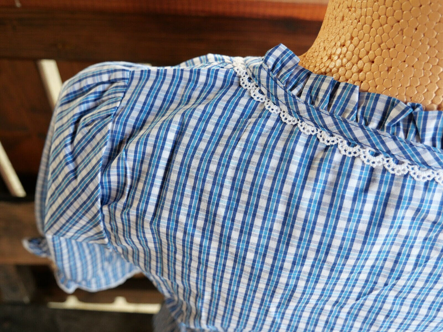 Trachten Bluse, Trachtenbluse, Spieth & Wensky, Neumühl, Blau kariert Bluse Spieth & Wensky
