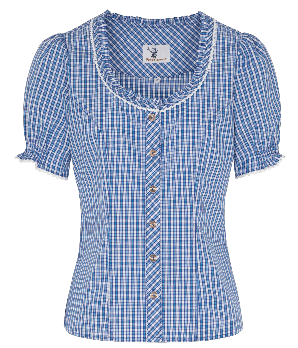Trachten Bluse, Trachtenbluse, Spieth & Wensky, Neumühl, Blau kariert Bluse Spieth & Wensky