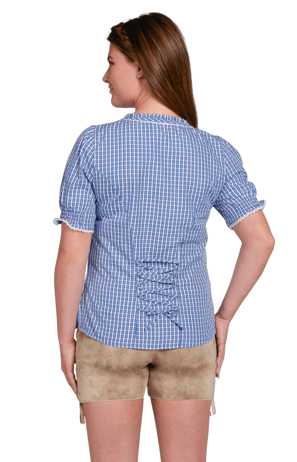 Trachten Bluse, Trachtenbluse, Spieth & Wensky, Neumühl, Blau kariert Bluse Spieth & Wensky
