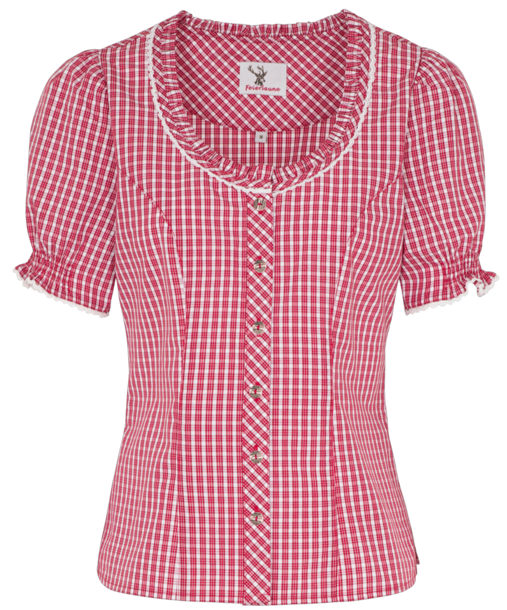 Trachten Bluse, Trachtenbluse, Spieth & Wensky, Neumühl, Rot kariert Bluse Spieth & Wensky