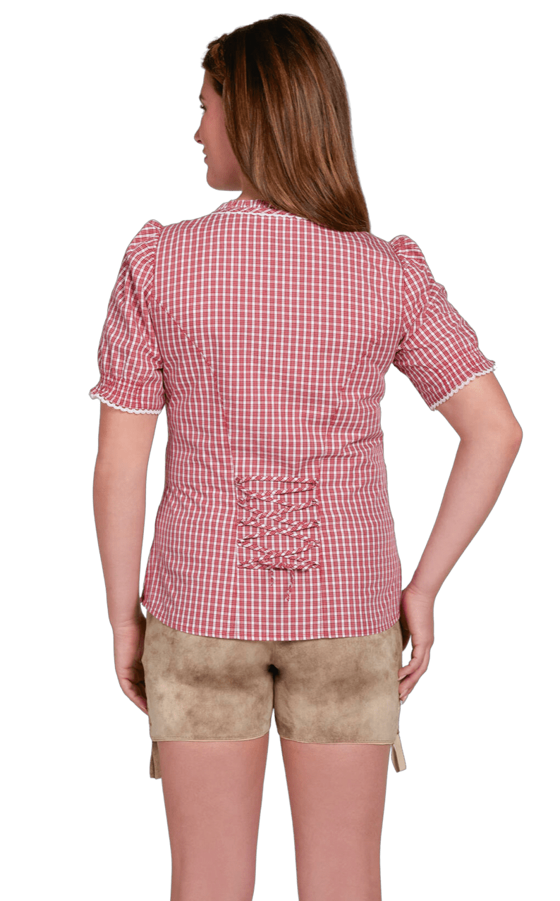 Trachten Bluse, Trachtenbluse, Spieth & Wensky, Neumühl, Rot kariert Bluse Spieth & Wensky