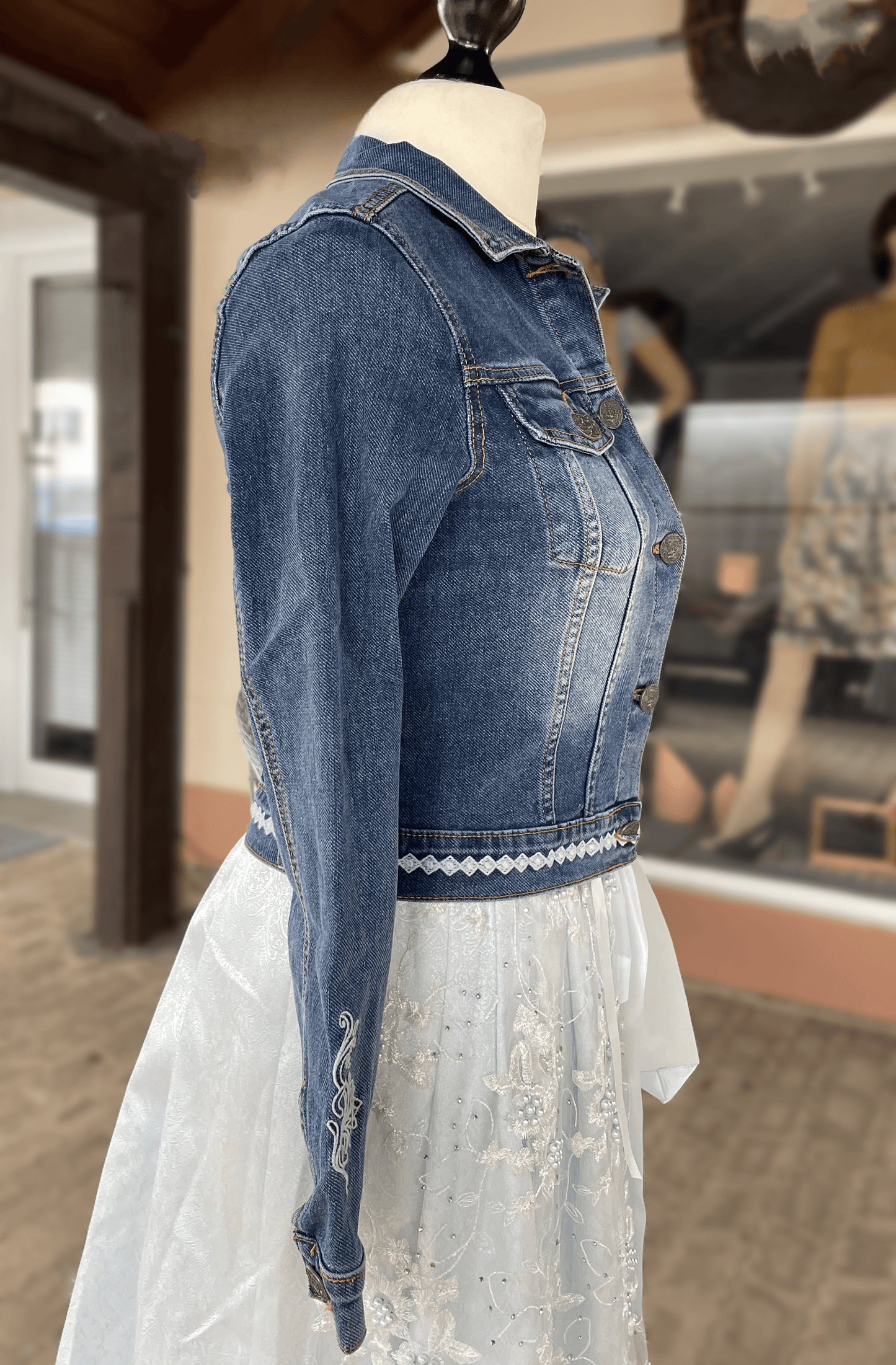 Trachten Jacke, Hangowear, Abby, Jeansjacke Jacke HangOwear