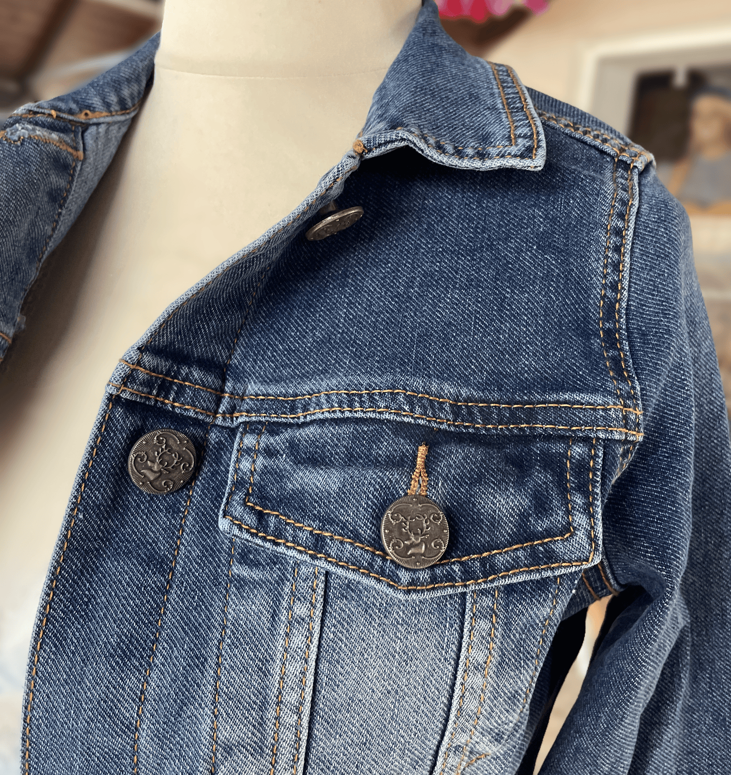 Trachten Jacke, Hangowear, Abby, Jeansjacke Jacke HangOwear