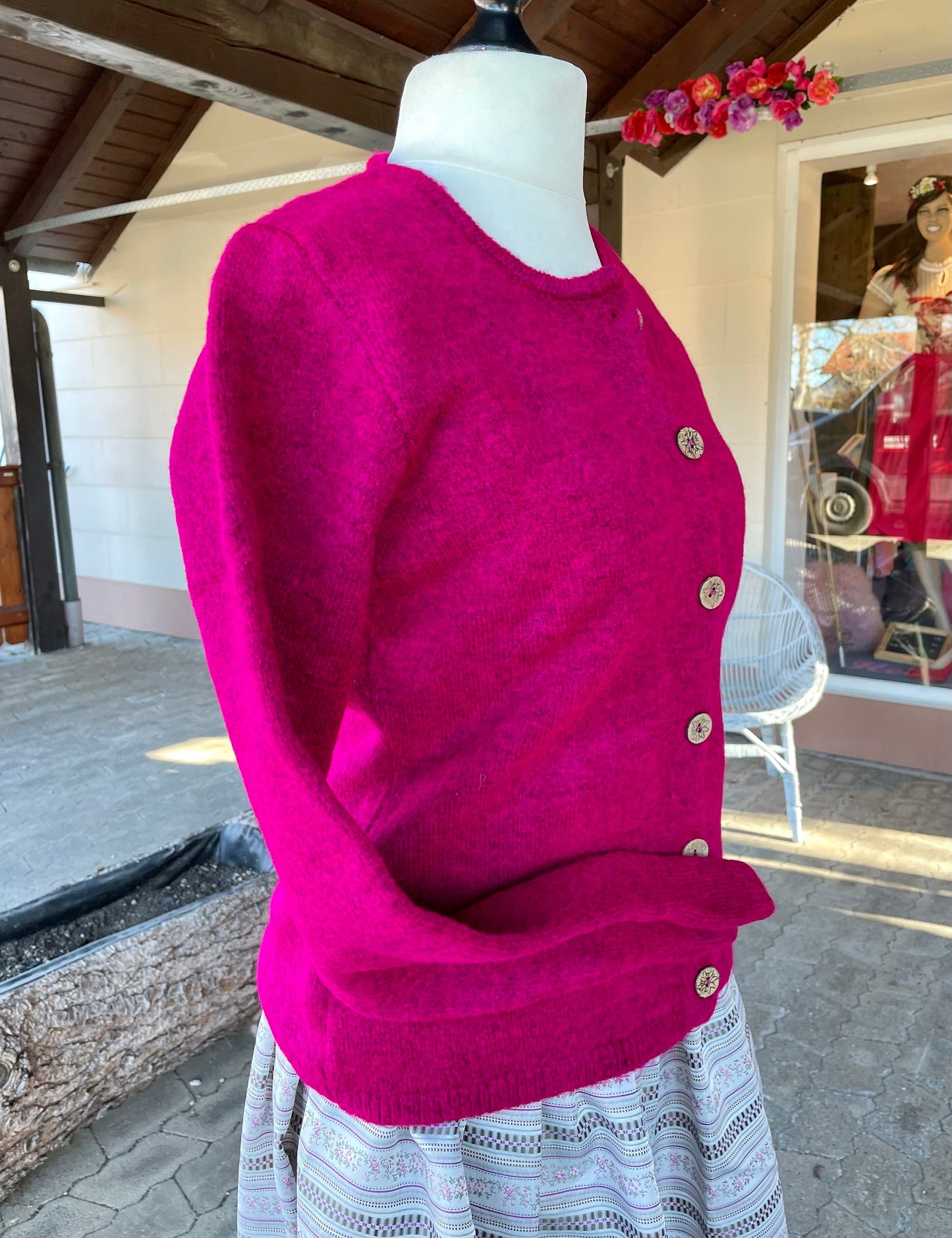 Trachten Jacke, Hangowear, Wega, pink, Strickjacke, Beere Jacke HangOwear