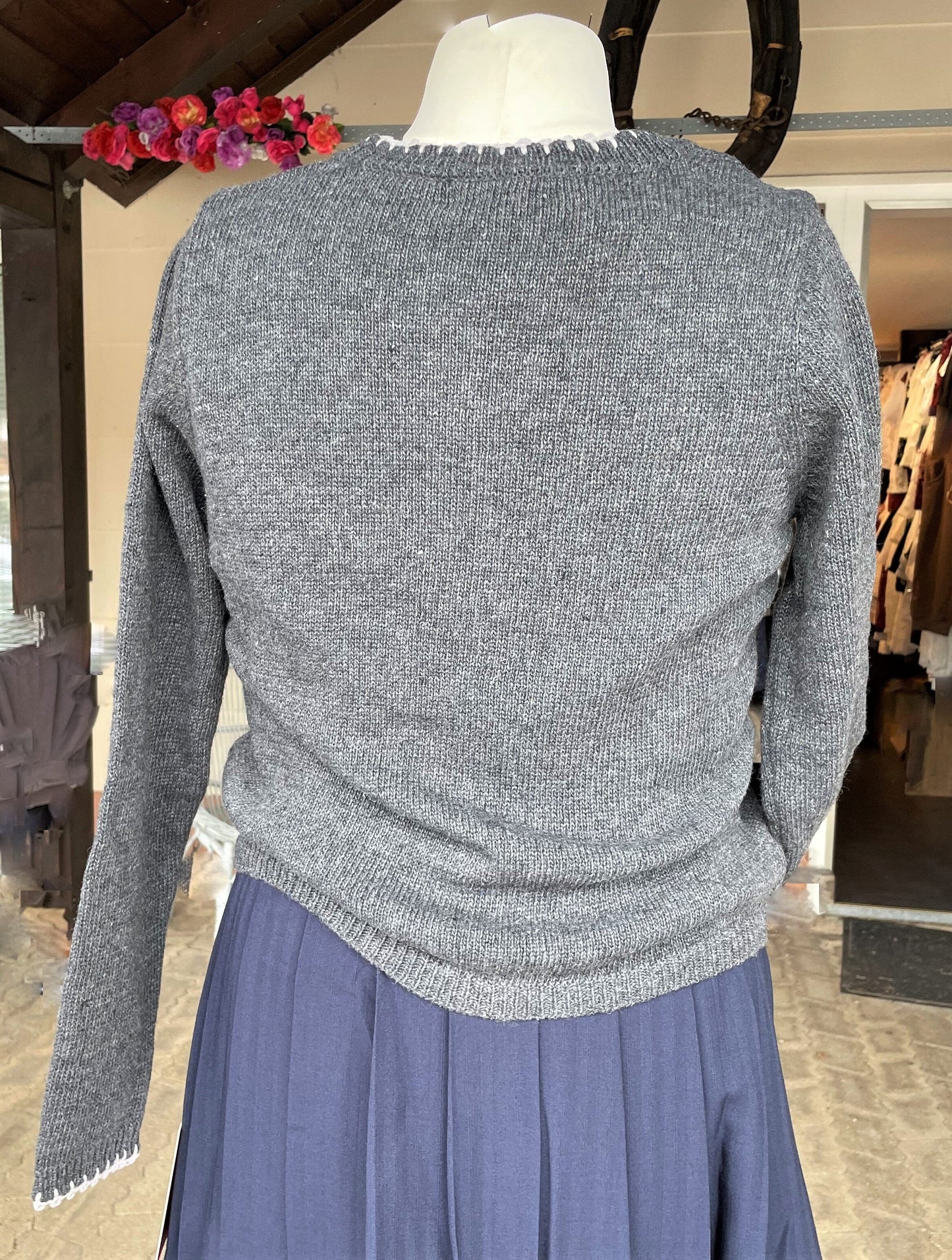 Trachten Jacke, Hangowear, Wilberta, Strickjacke, grau Jacke HangOwear
