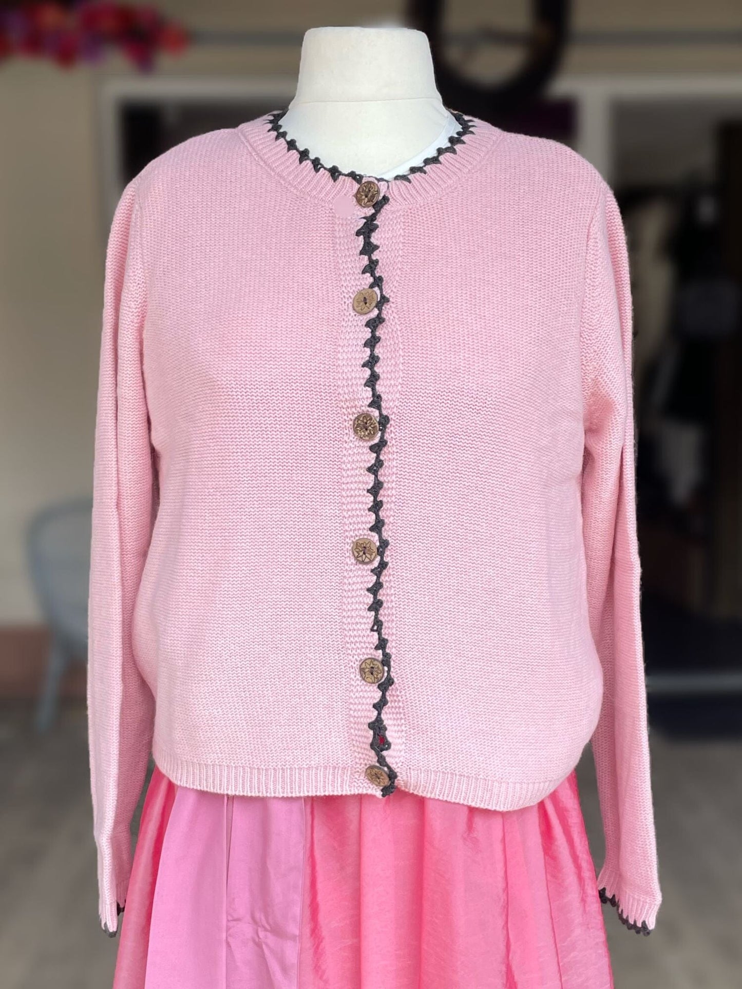 Trachten Jacke, Hangowear, Wilberta, Strickjacke, rosa Jacke HangOwear