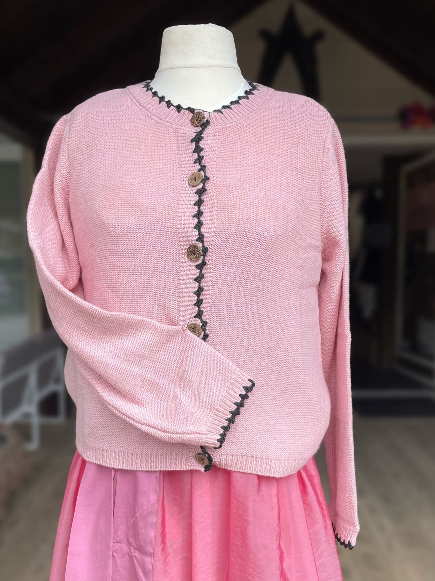 Trachten Jacke, Hangowear, Wilberta, Strickjacke, rosa Jacke HangOwear