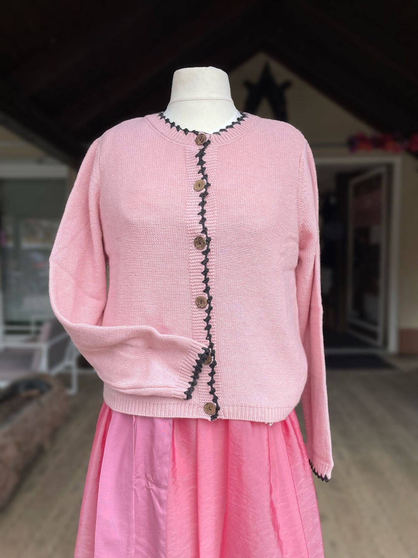 Trachten Jacke, Hangowear, Wilberta, Strickjacke, rosa Jacke HangOwear