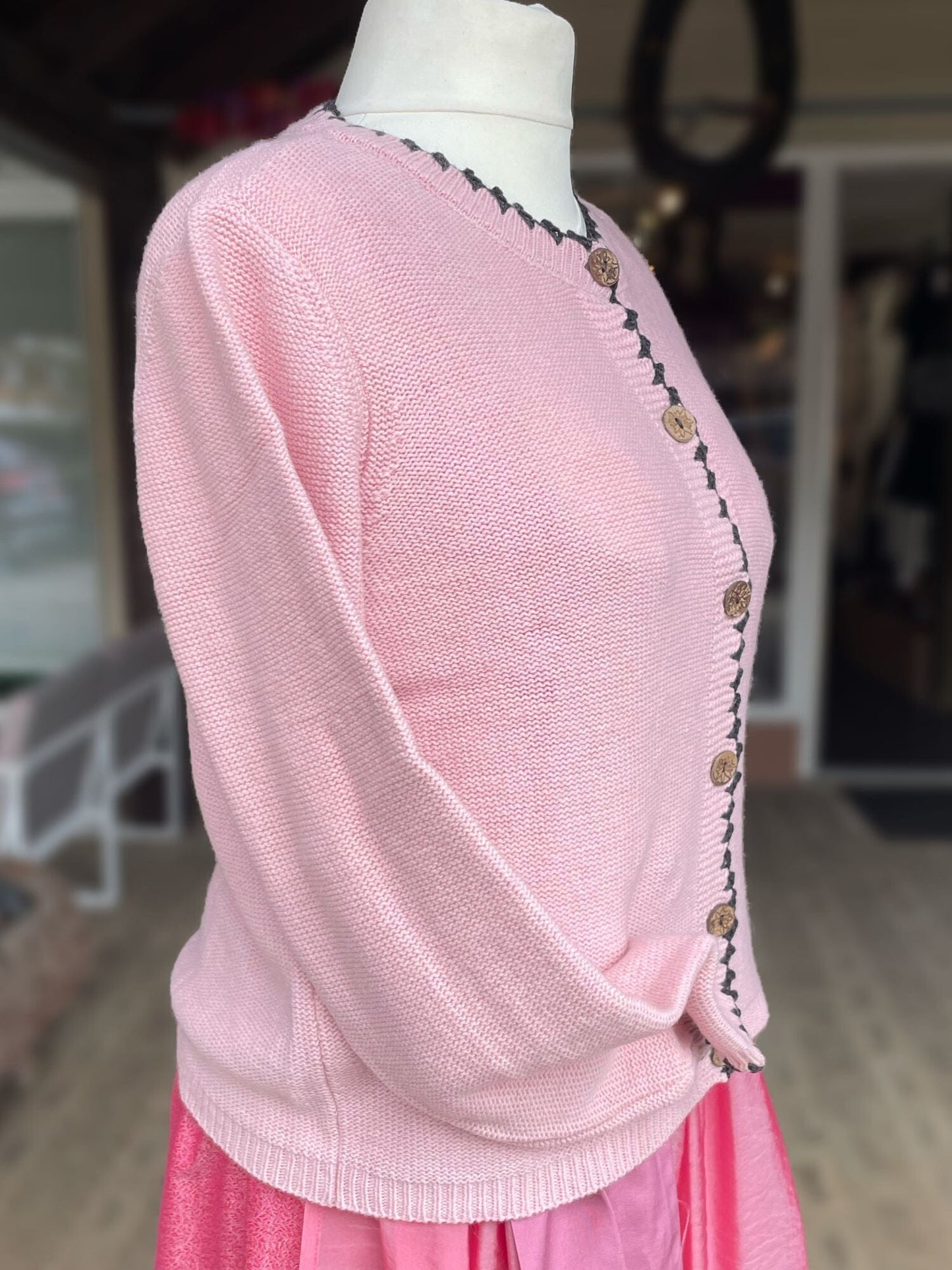 Trachten Jacke, Hangowear, Wilberta, Strickjacke, rosa Jacke HangOwear