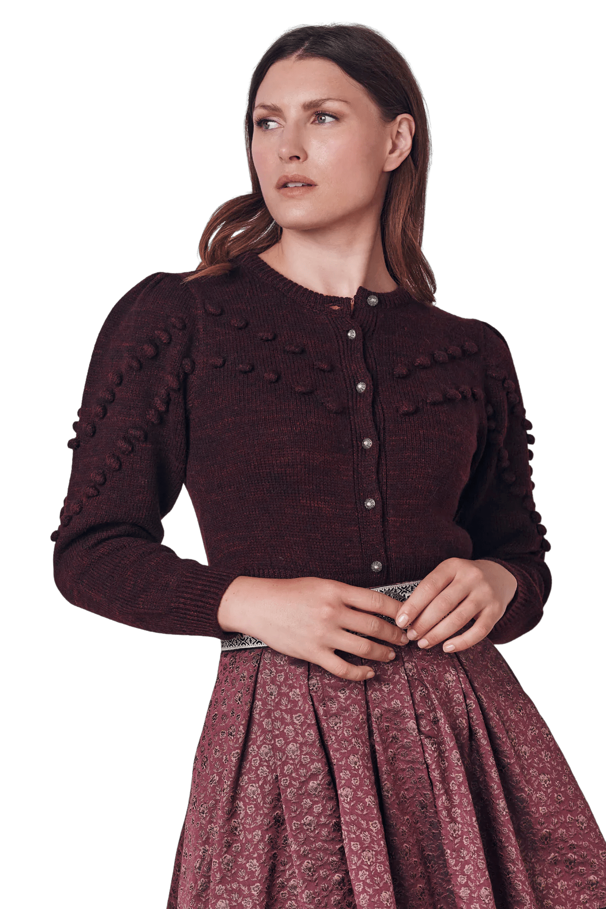 Trachten Jacke, Krüger, Burgund, Rot, Paolia, Strickjacke Jacke Krüger