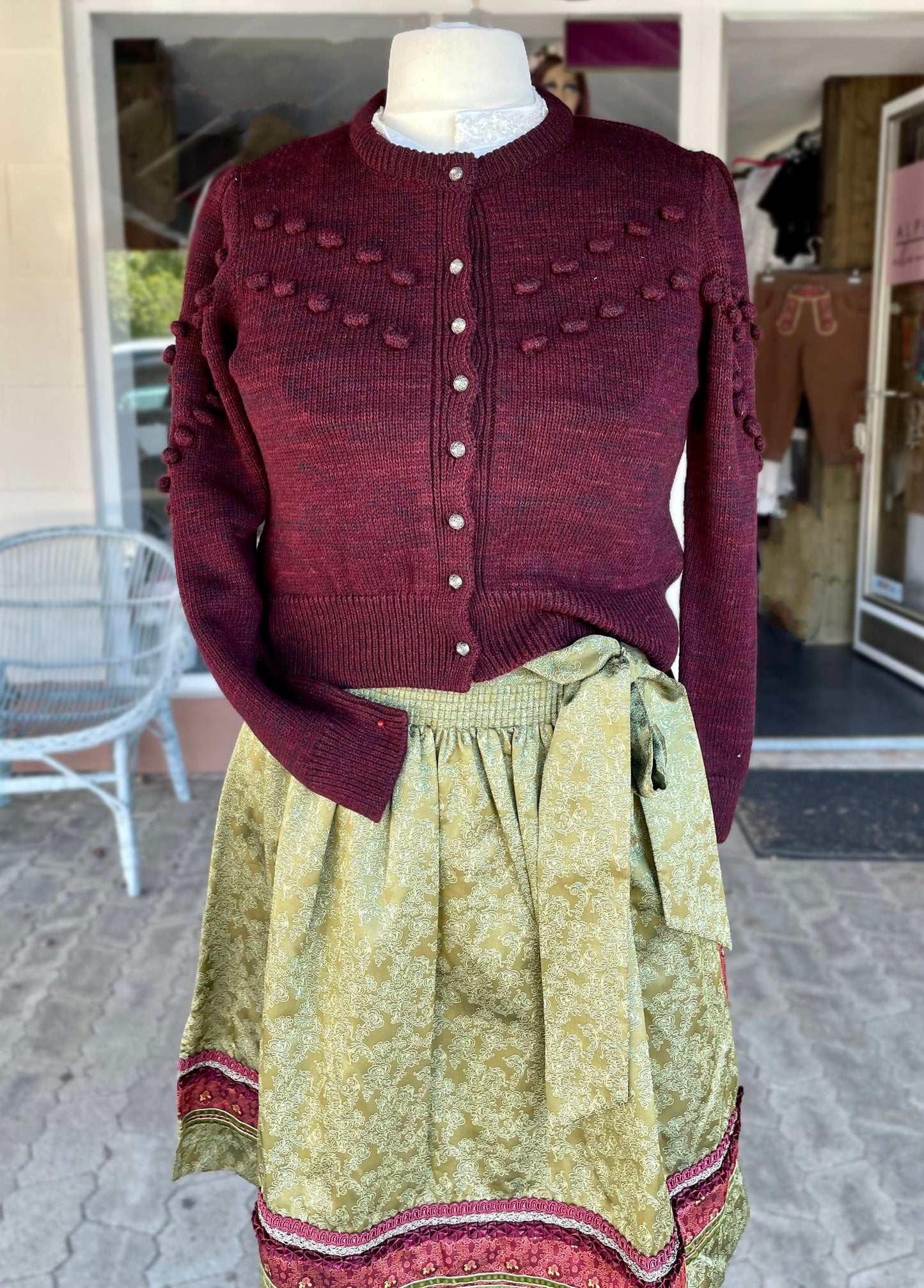Trachten Jacke, Krüger, Burgund, Rot, Paolia, Strickjacke Jacke Krüger
