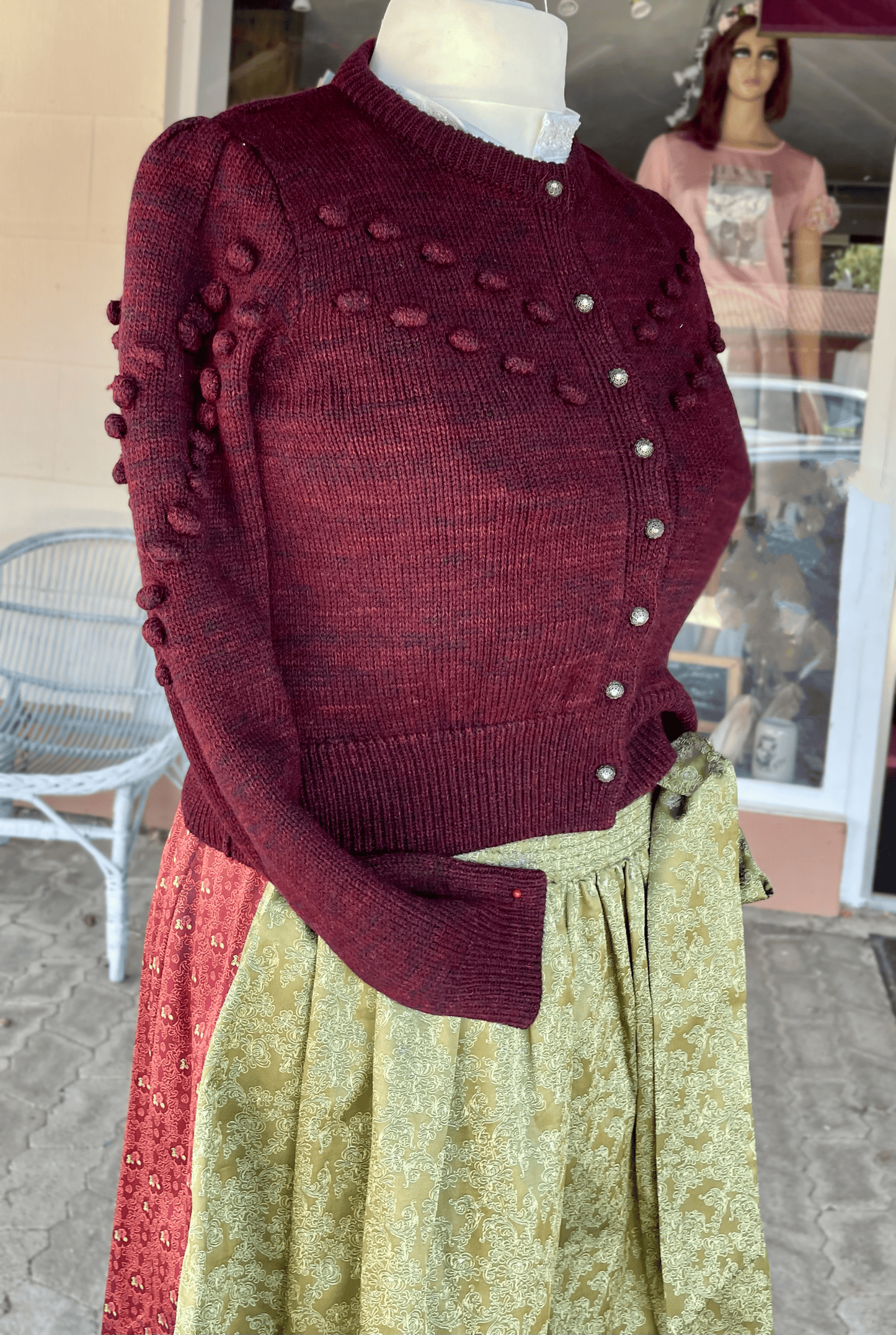 Trachten Jacke, Krüger, Burgund, Rot, Paolia, Strickjacke Jacke Krüger