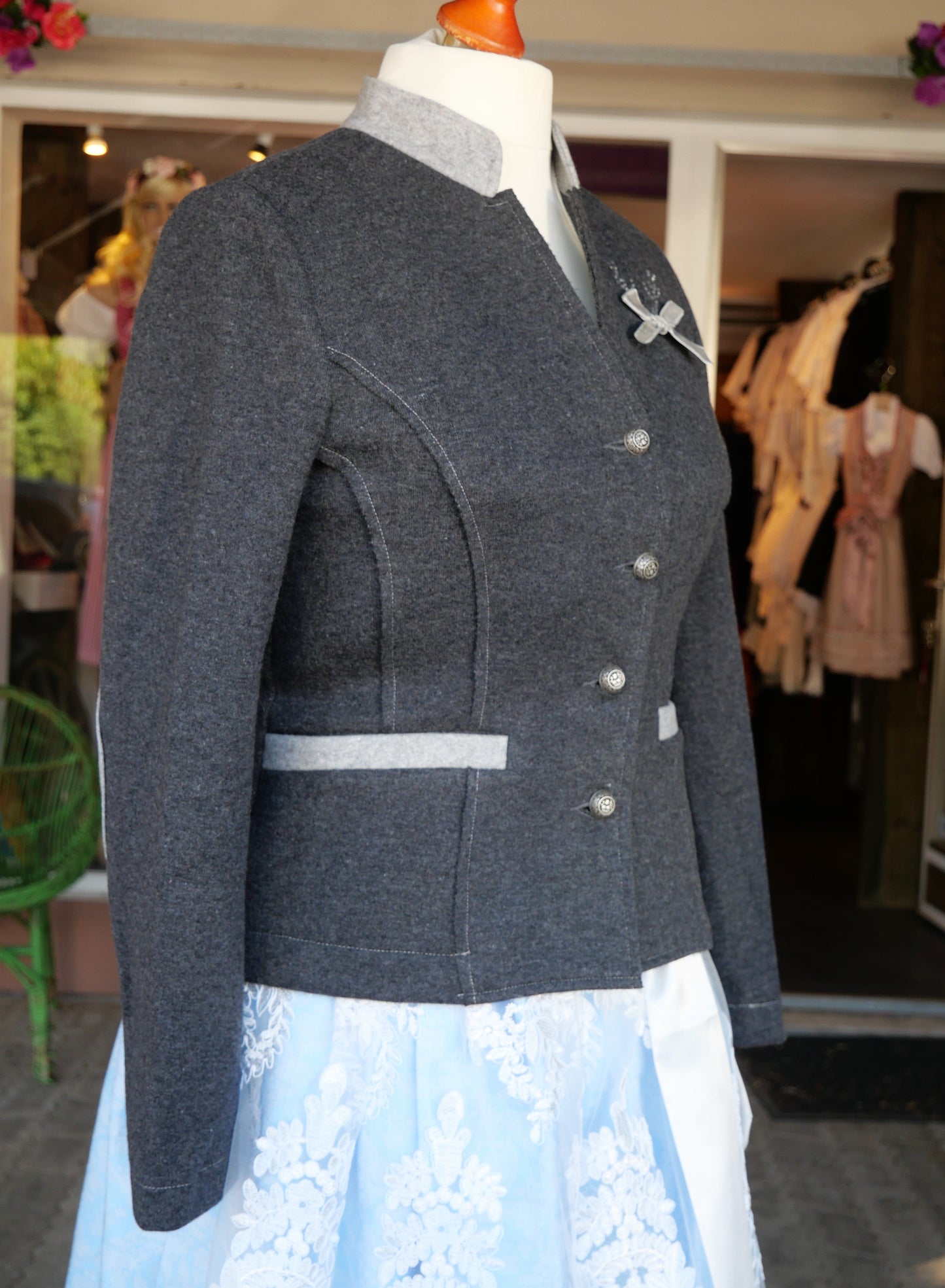 Trachten Jacke, Krüger Madl, Josephina, Grau, Wolljacke Jacke Krüger