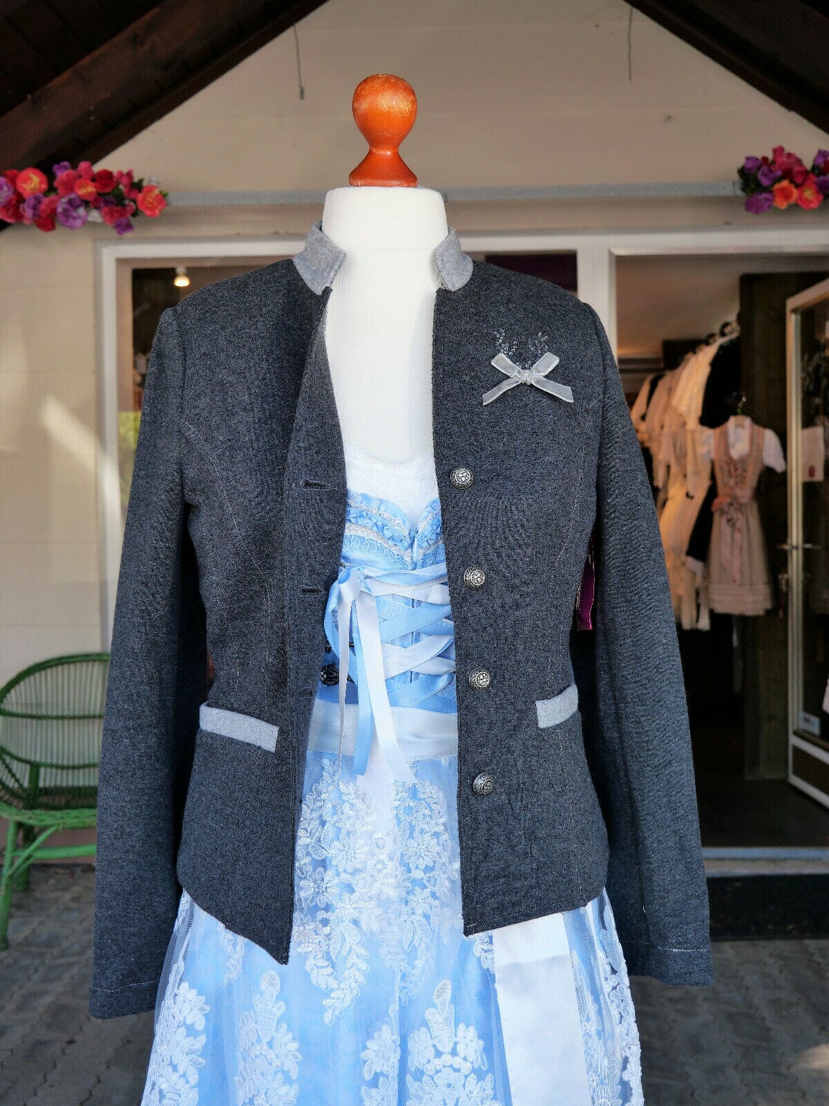 Trachten Jacke, Krüger Madl, Josephina, Grau, Wolljacke Jacke Krüger