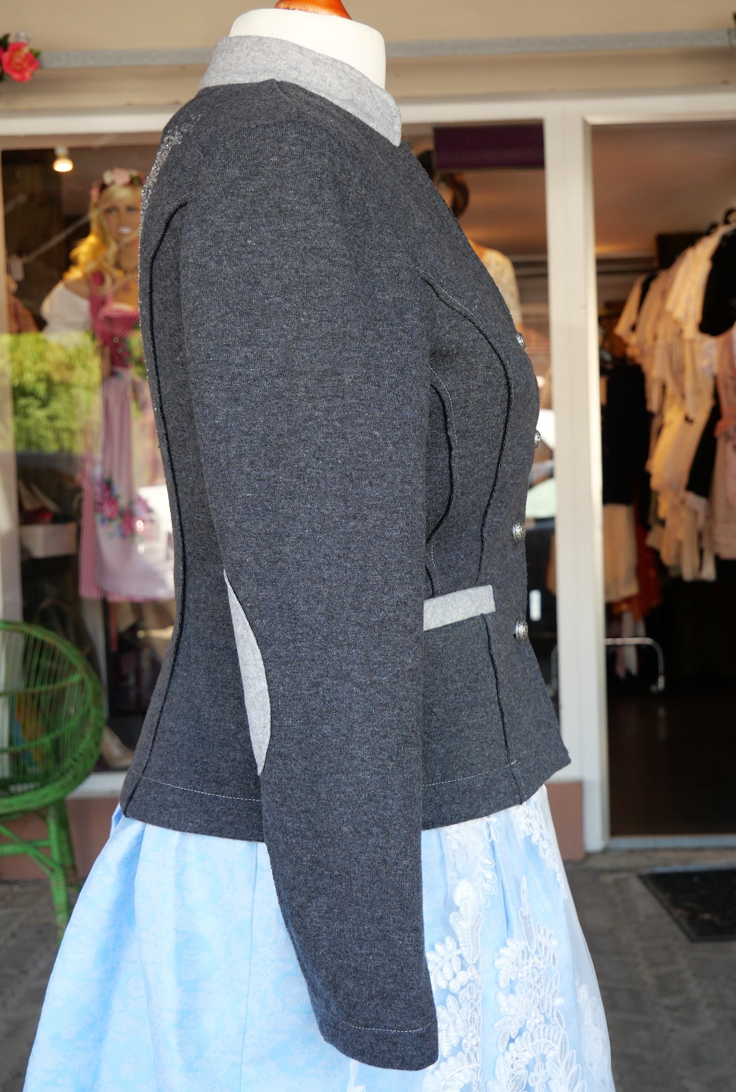 Trachten Jacke, Krüger Madl, Josephina, Grau, Wolljacke Jacke Krüger