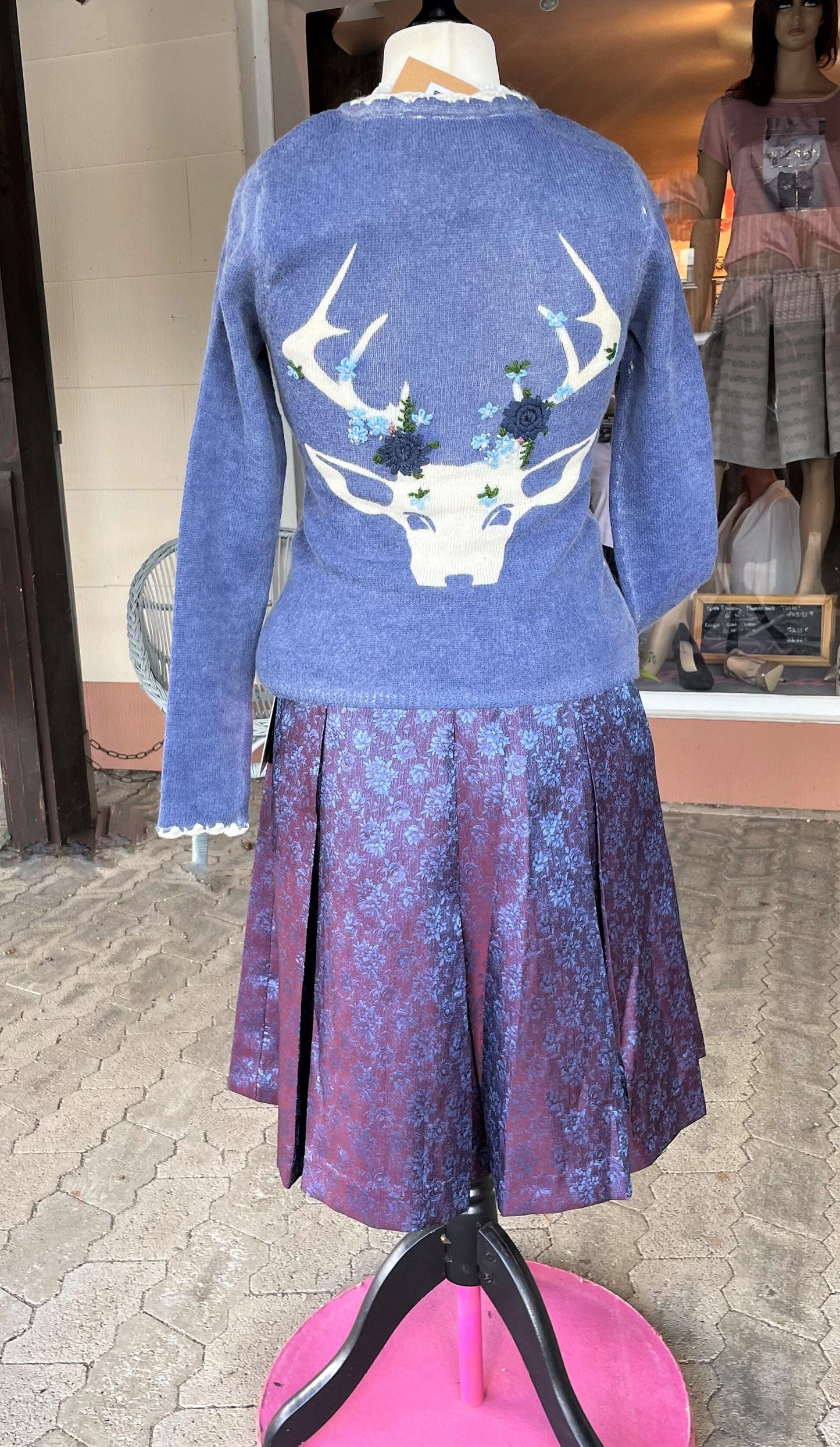 Trachten Jacke, Spieth & Wensky, Horgau Strickjacke blau Hirsch Jacke Spieth & Wensky