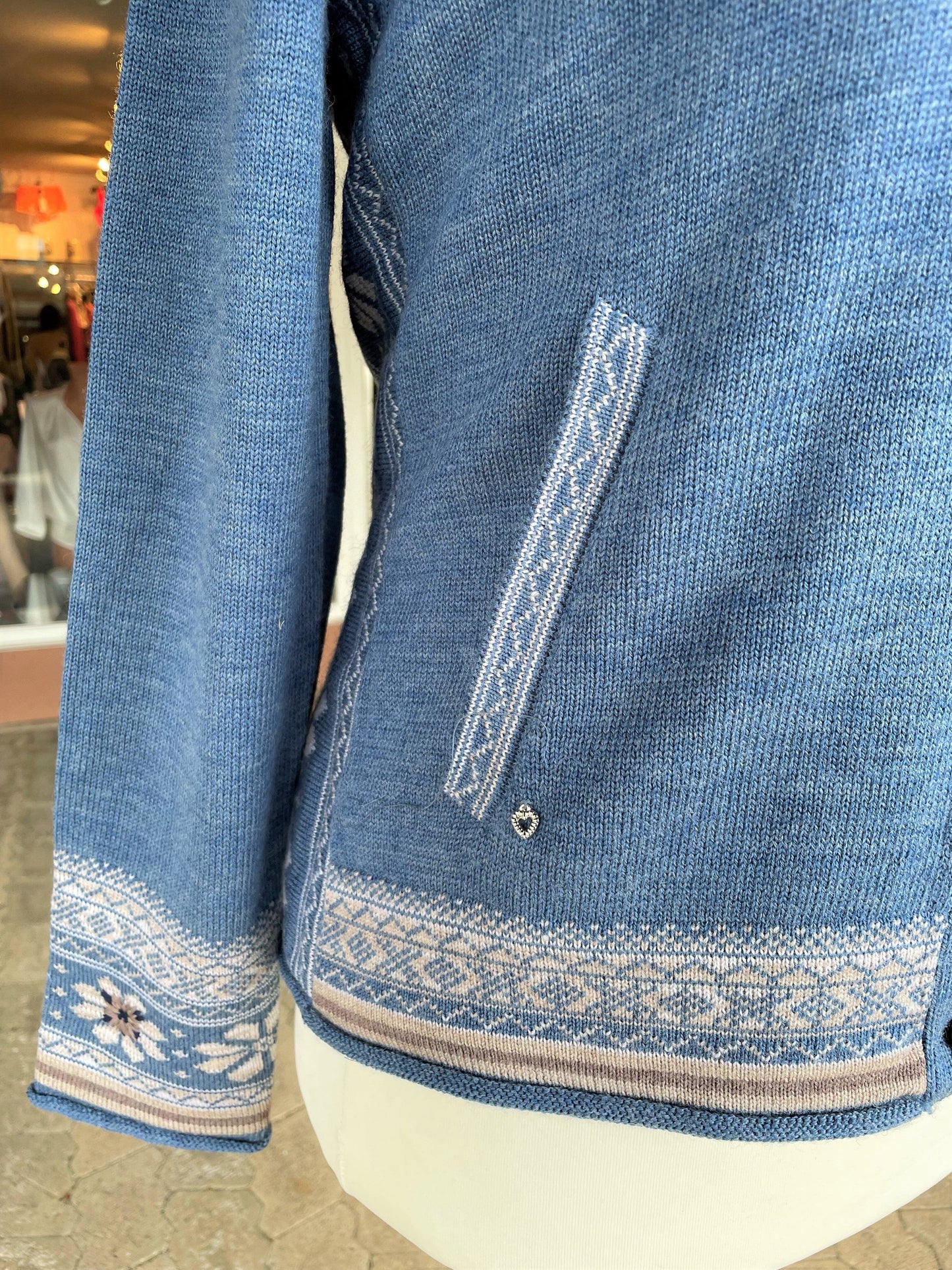 Trachten Jacke, Spieth & Wensky, Warja, Strickjacke, Übergrößen, blau Jacke Spieth & Wensky