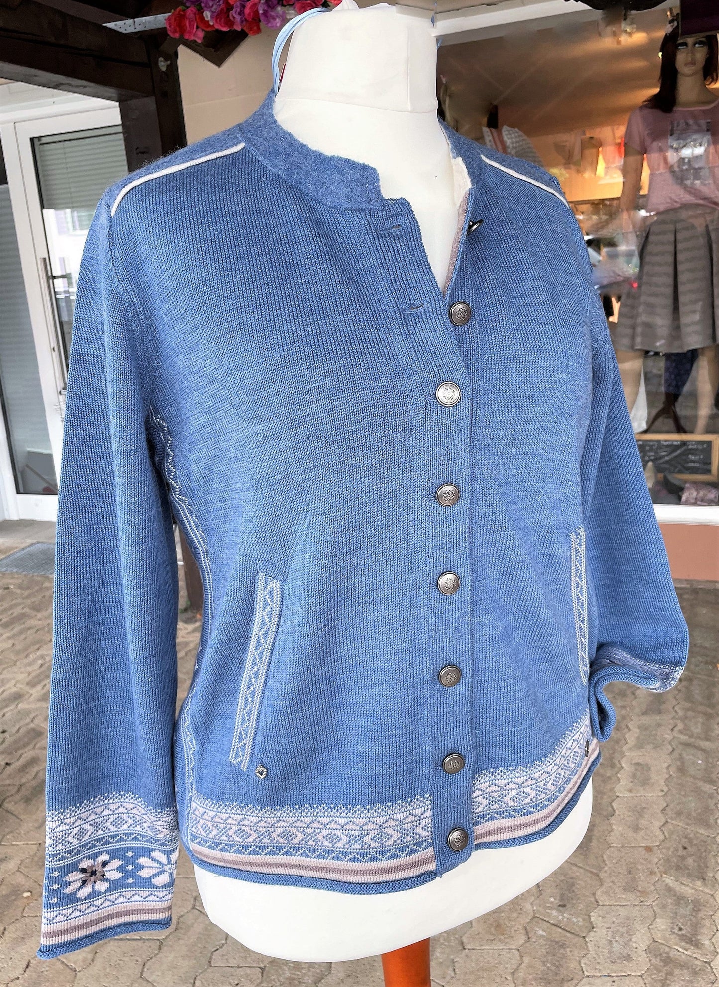 Trachten Jacke, Spieth & Wensky, Warja, Strickjacke, Übergrößen, blau Jacke Spieth & Wensky