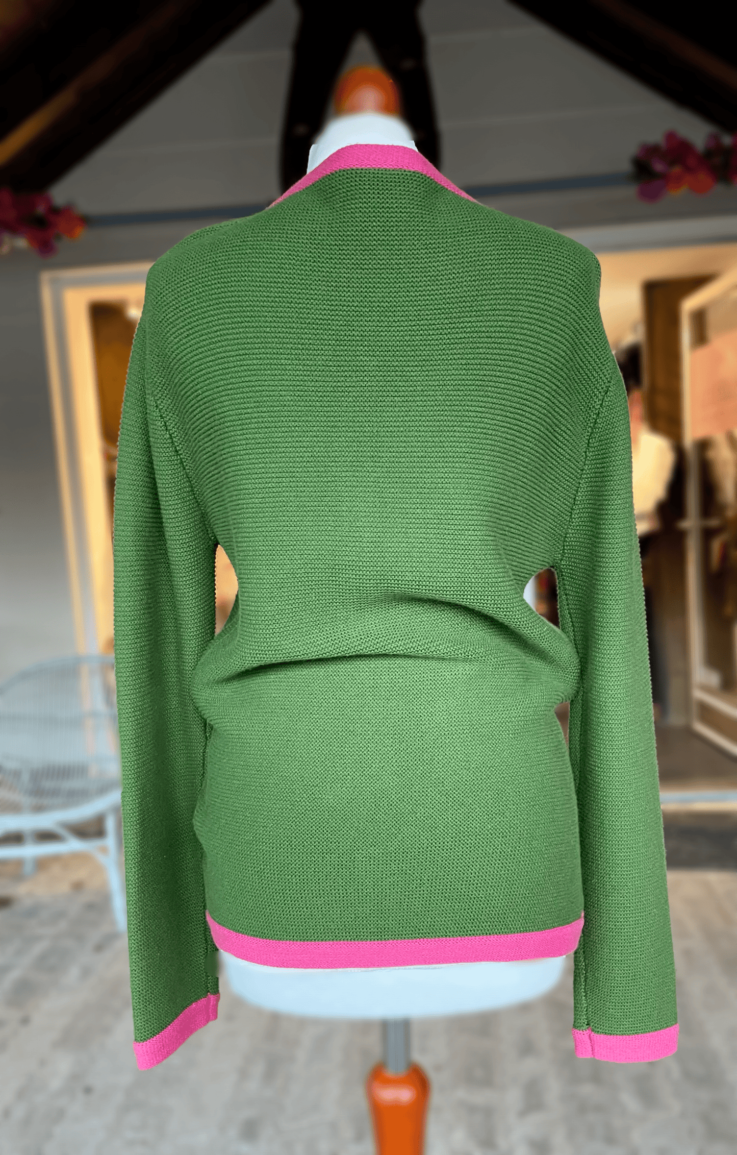 Trachten Jacke, Strickjacke Hammerschmid, grün/pink, Gr. 36/38 Jacke Hammerschmid