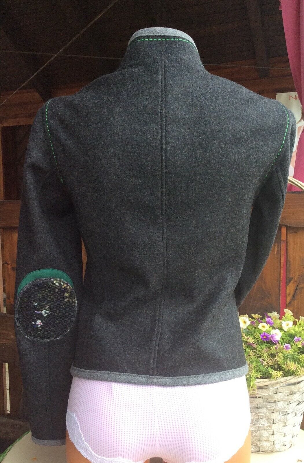 Trachten Jacke, von&zu Basset, grau, anthrazit, Walkjacke Jacke von&zu Basset