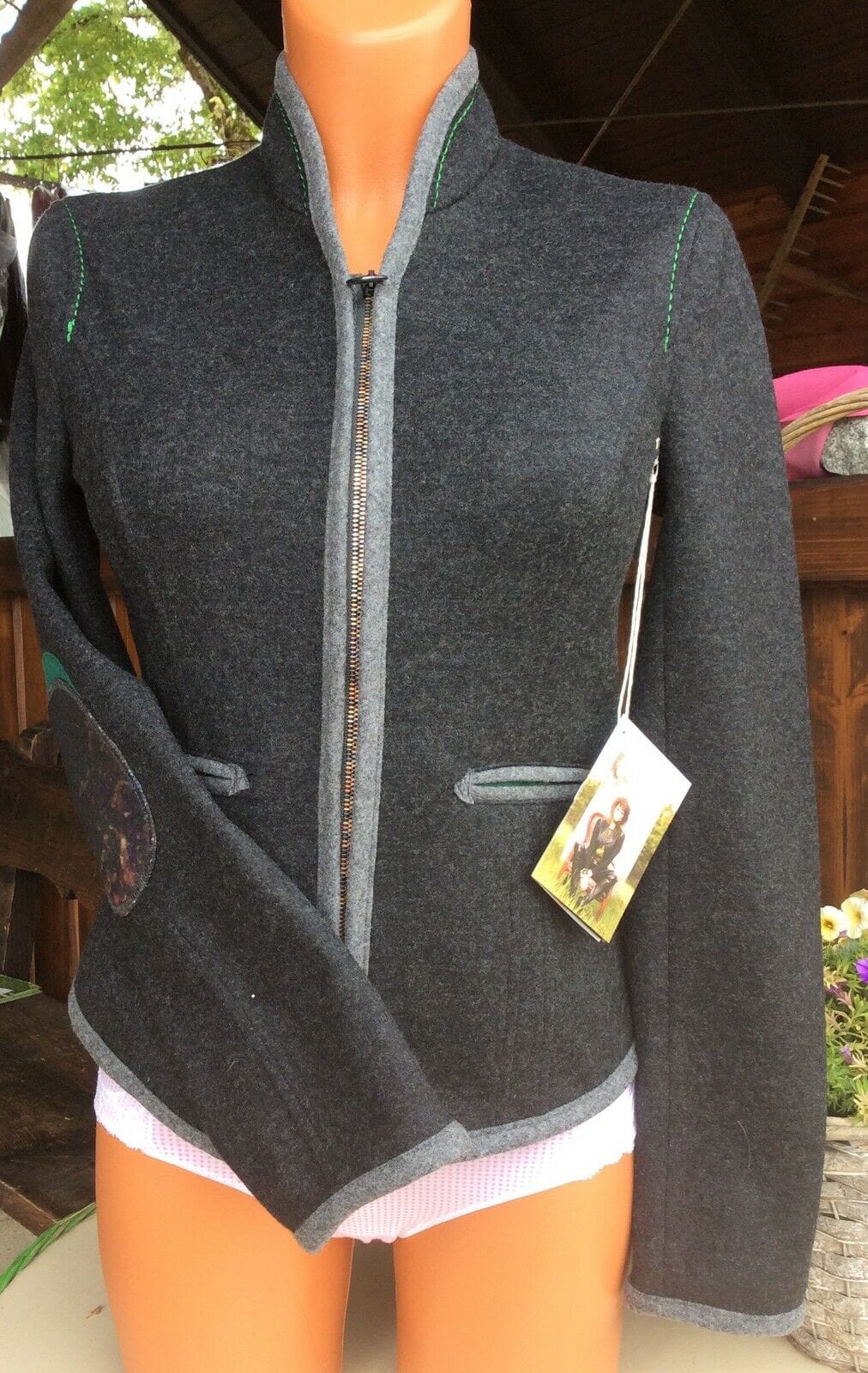 Trachten Jacke, von&zu Basset, grau, anthrazit, Walkjacke Jacke von&zu Basset