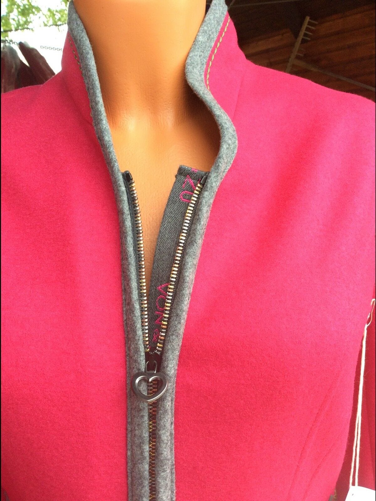 Trachten Jacke, von&zu Basset, grau, pink, Walkjacke Jacke von&zu Basset