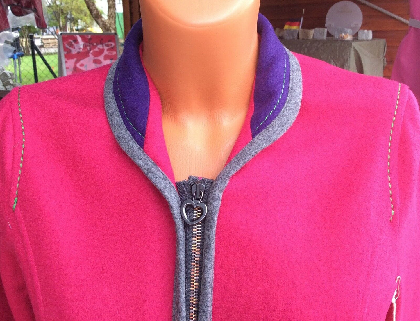 Trachten Jacke, von&zu Basset, grau, pink, Walkjacke Jacke von&zu Basset