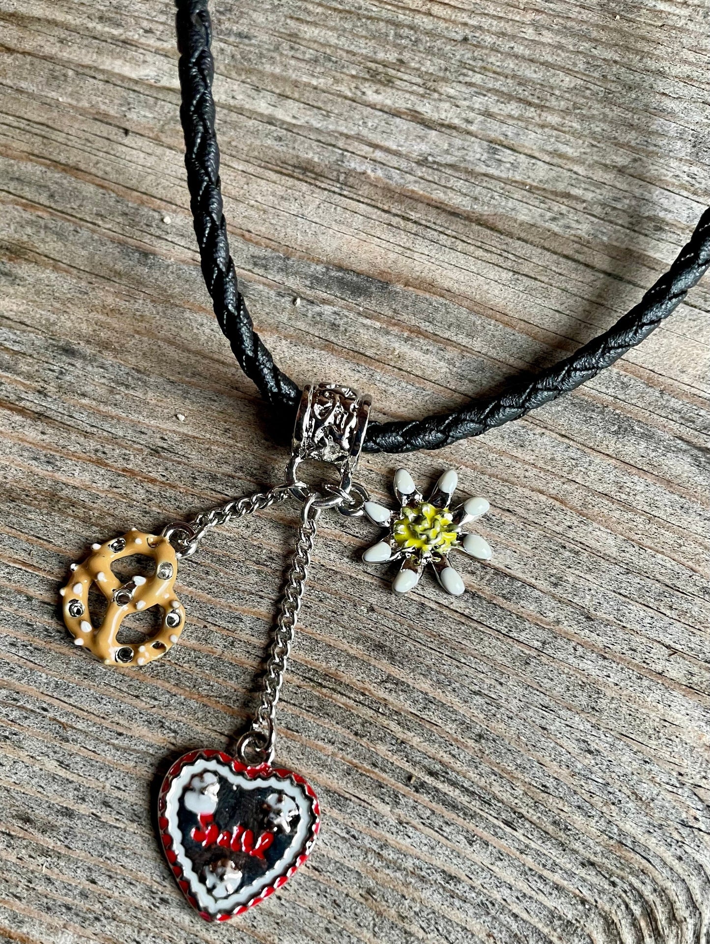 Trachten Kette, Breze, Herz, Edelweiß Kette Pfronten Schmuck