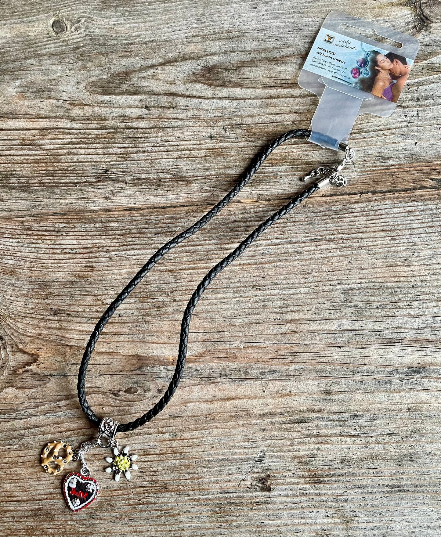 Trachten Kette, Breze, Herz, Edelweiß Kette Pfronten Schmuck