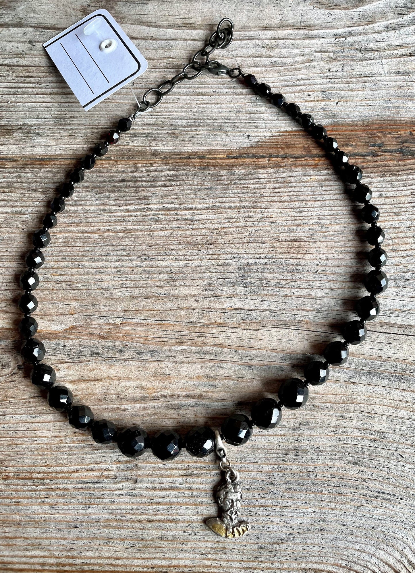 Trachten Kette Collier, König Ludwig schwarz, Perlen Kette Alpenwahn