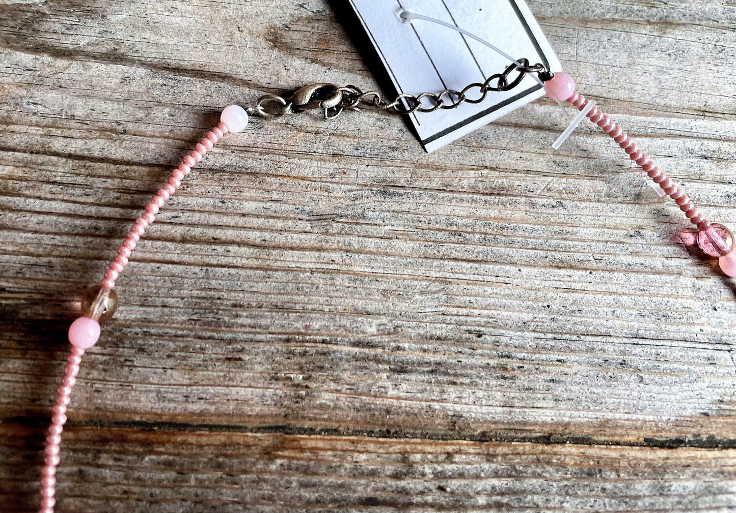 Trachten Kette Collier, rosa, pink, Herz, Perlen Kette Alpenwahn