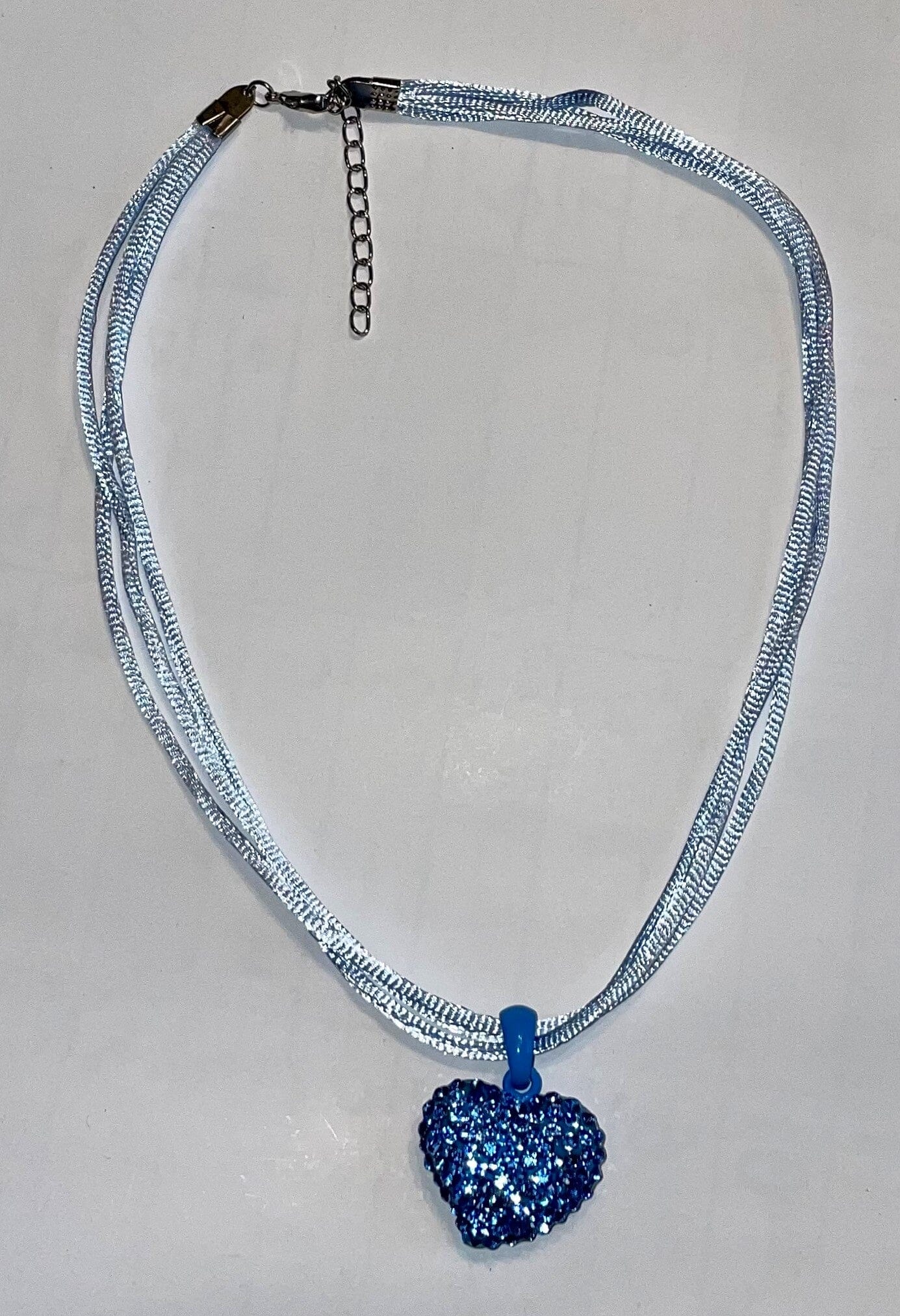 Trachten Kette Herz und Strass, verschiedene Farben Kette Alpenfunkeln hellblau