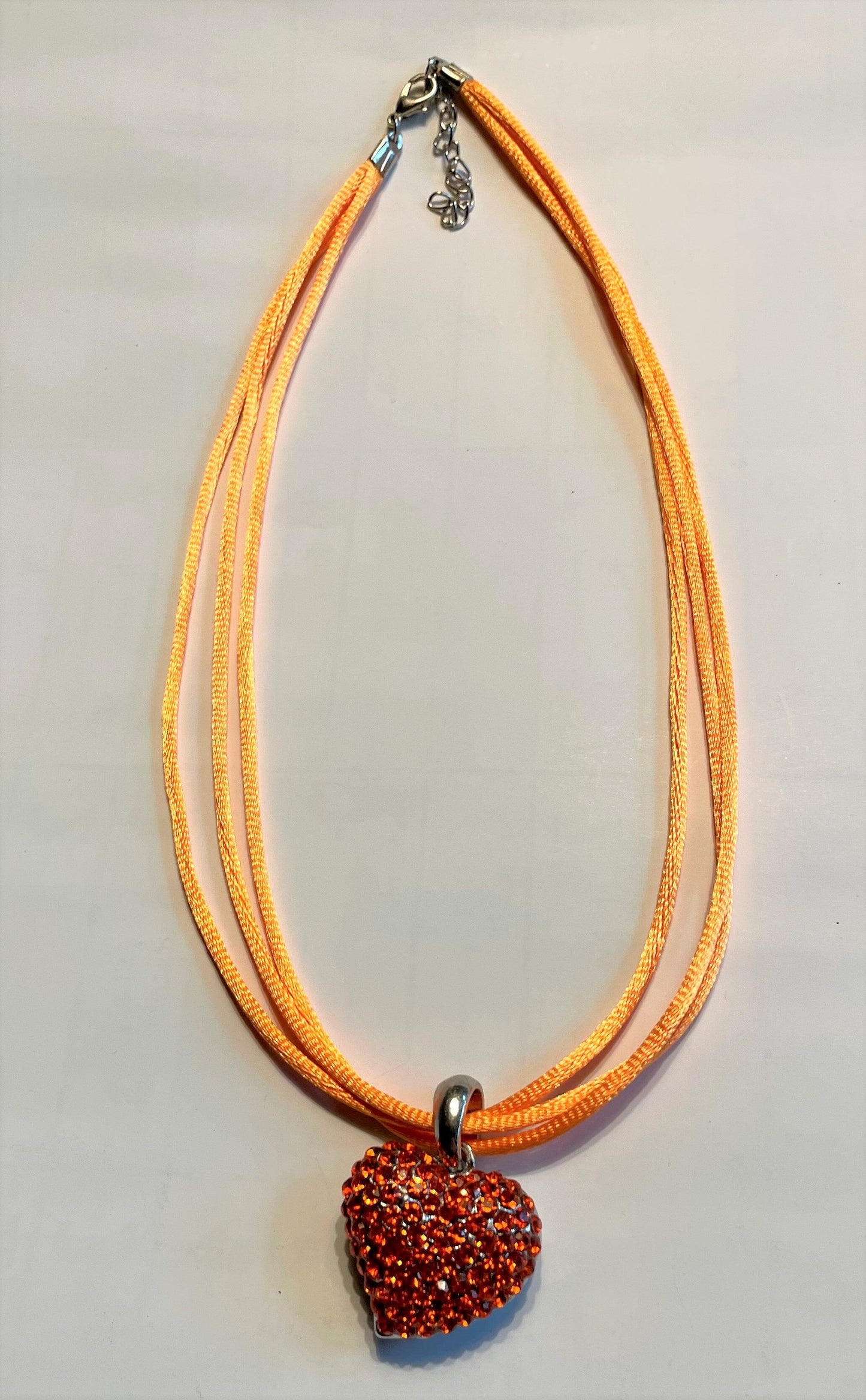 Trachten Kette Herz und Strass, verschiedene Farben Kette Alpenfunkeln orange