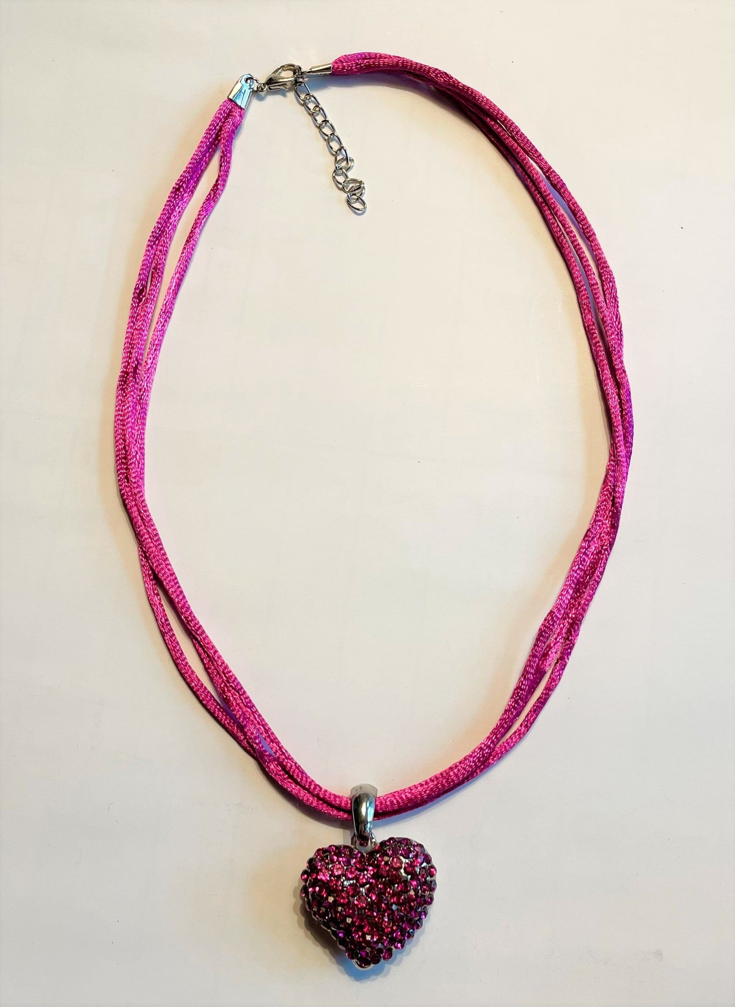 Trachten Kette Herz und Strass, verschiedene Farben Kette Alpenfunkeln pink